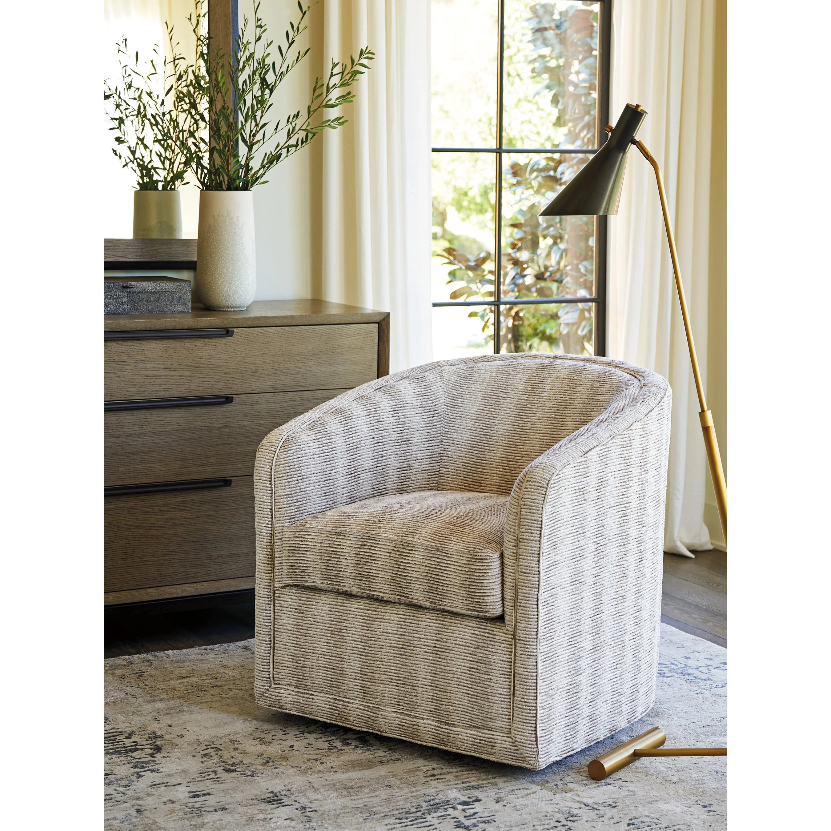 Colton Striped Swivel Chair - Image 3