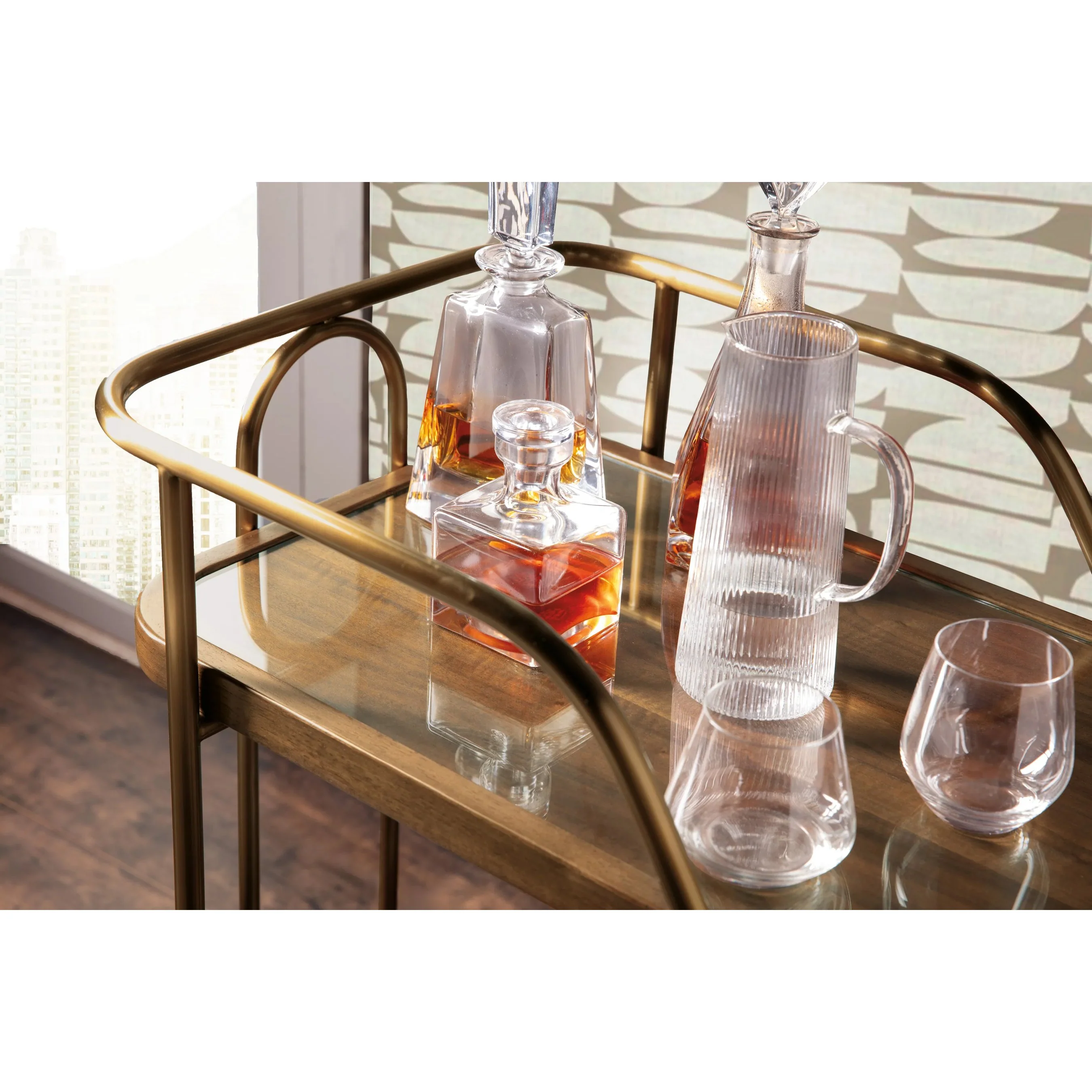 Commerce and Market Walnut Wine and Bar Cart - Image 7