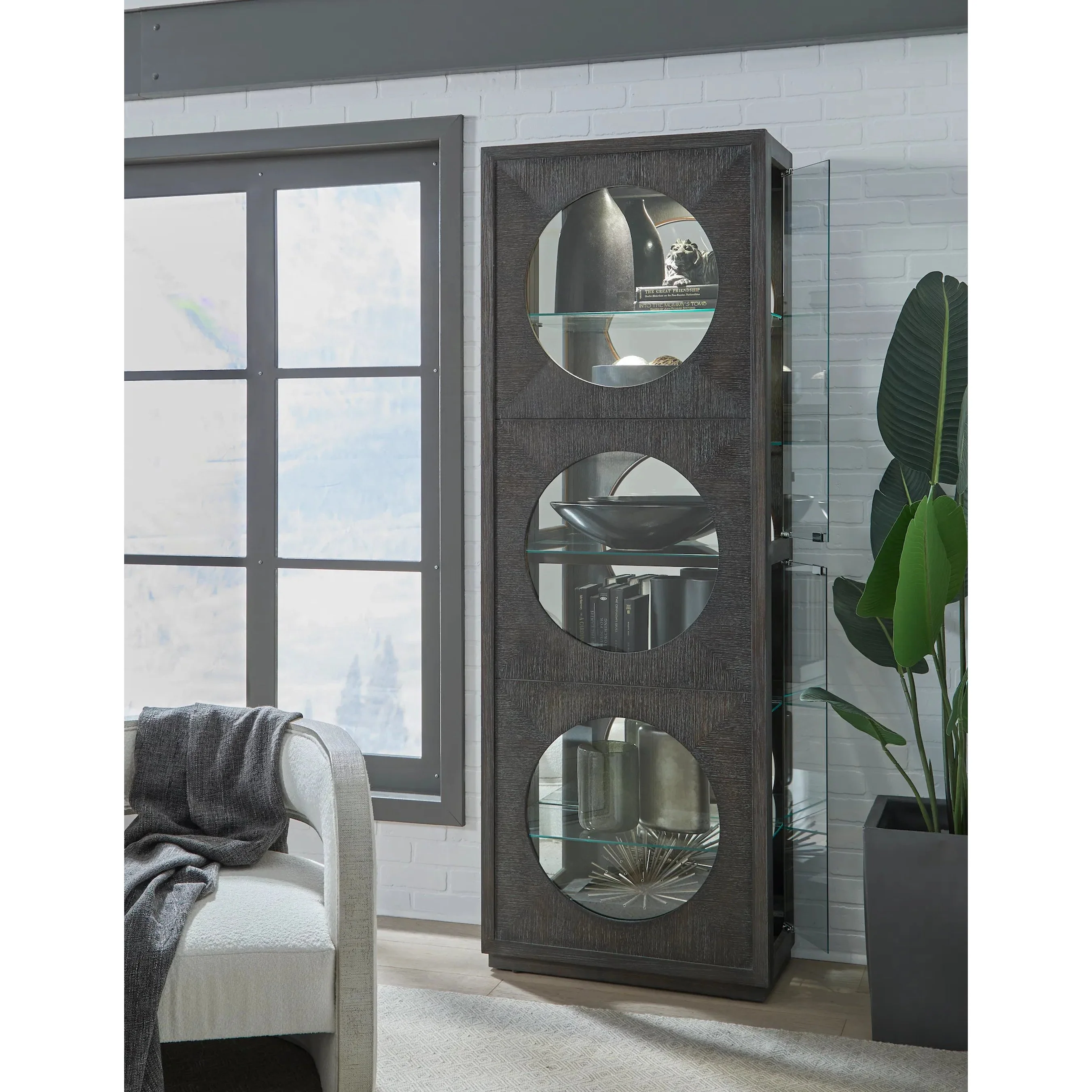 Contemporary Side Entry Curio Cabinet - Image 8