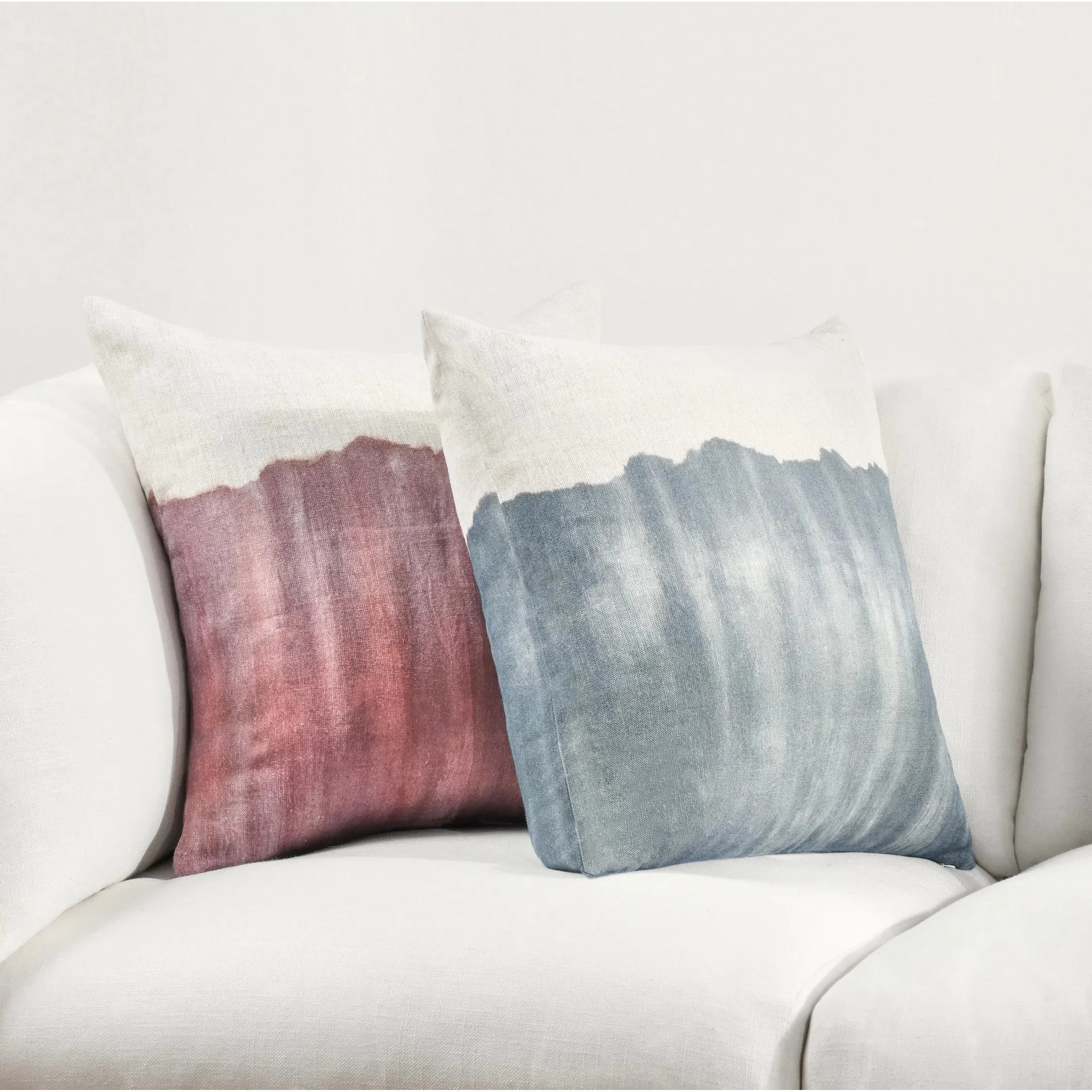Cora Belgian Linen Hand Painted Throw Pillow - Image 6