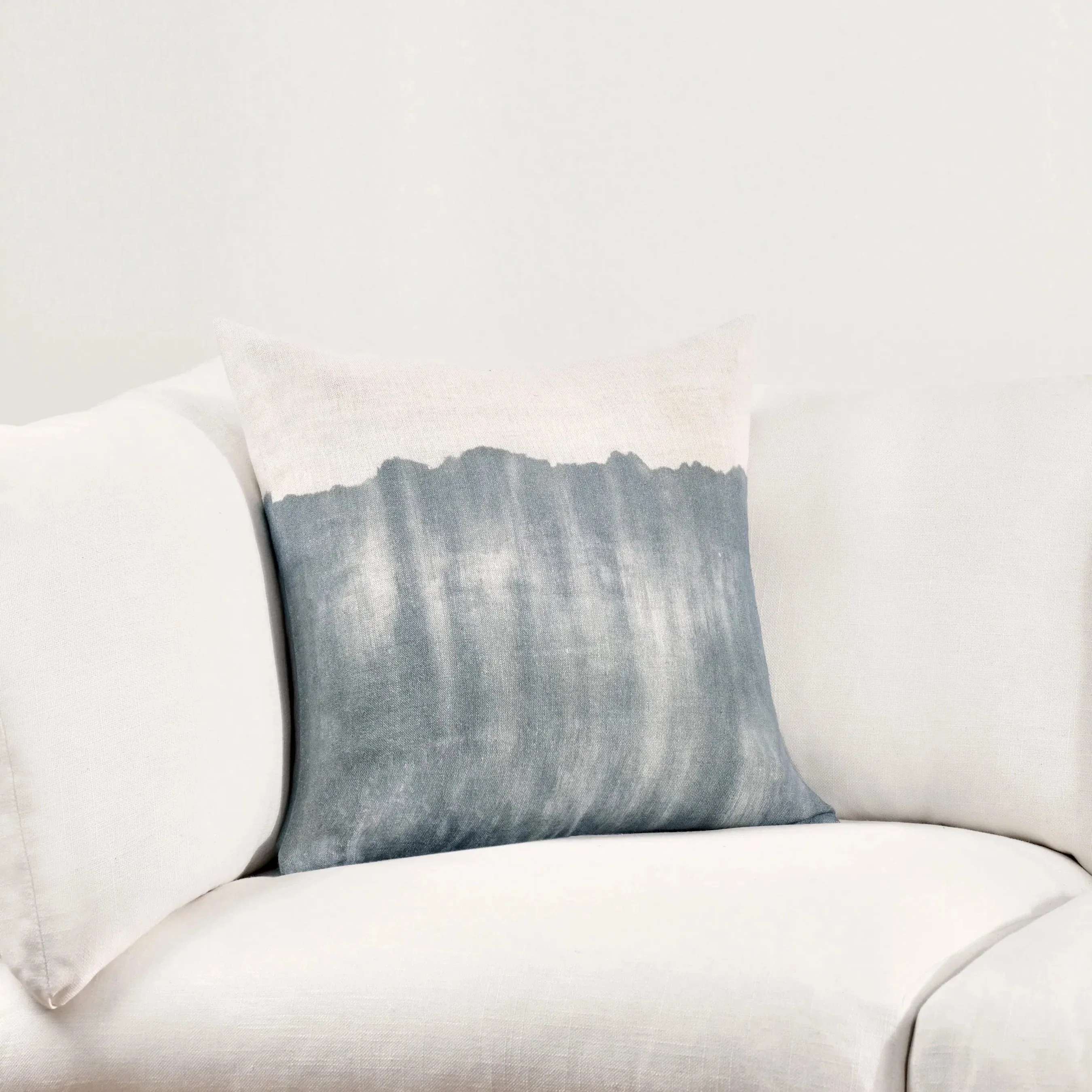 Cora Belgian Linen Hand Painted Throw Pillow - Image 7