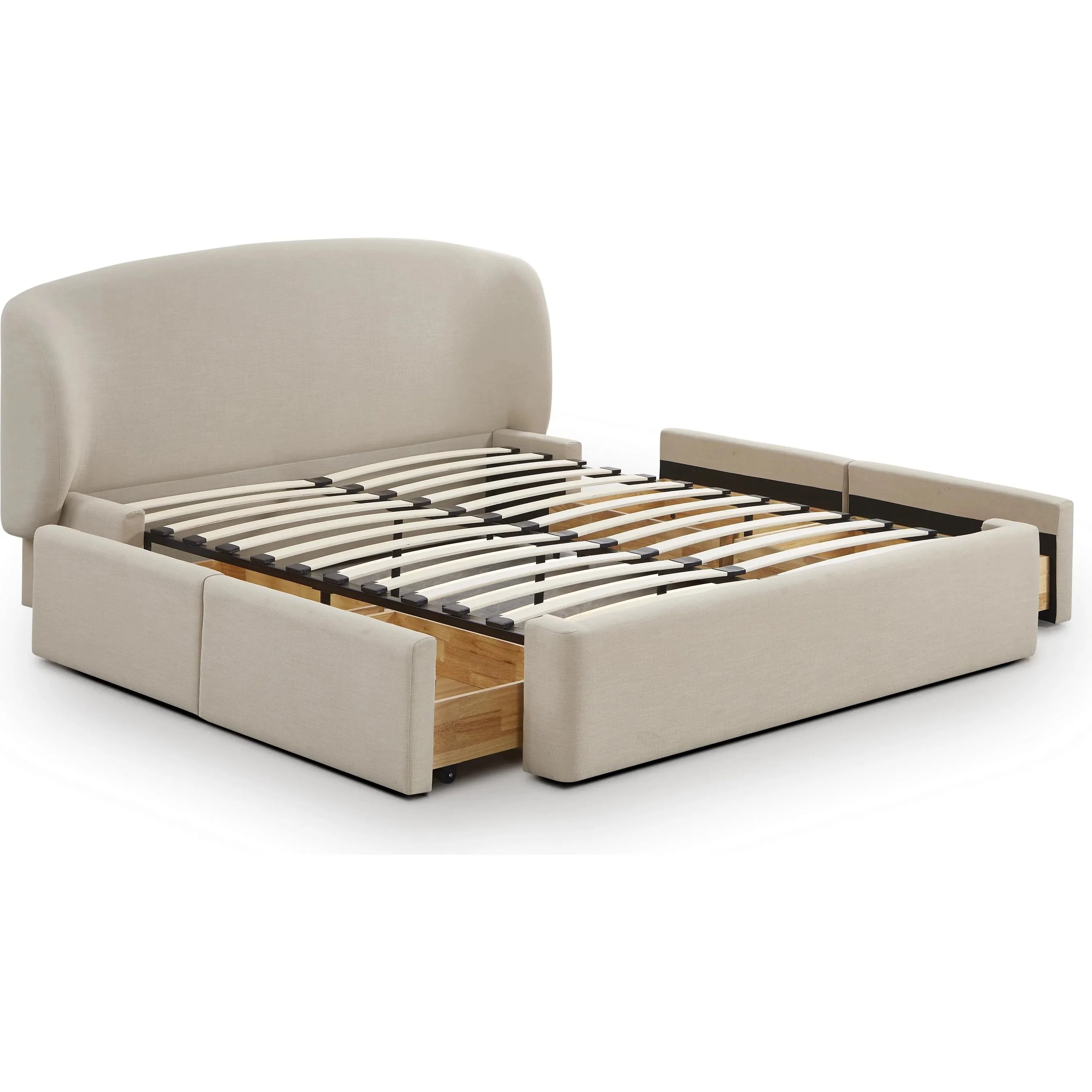 Corey Upcycled Linen Storage Bed - Image 4