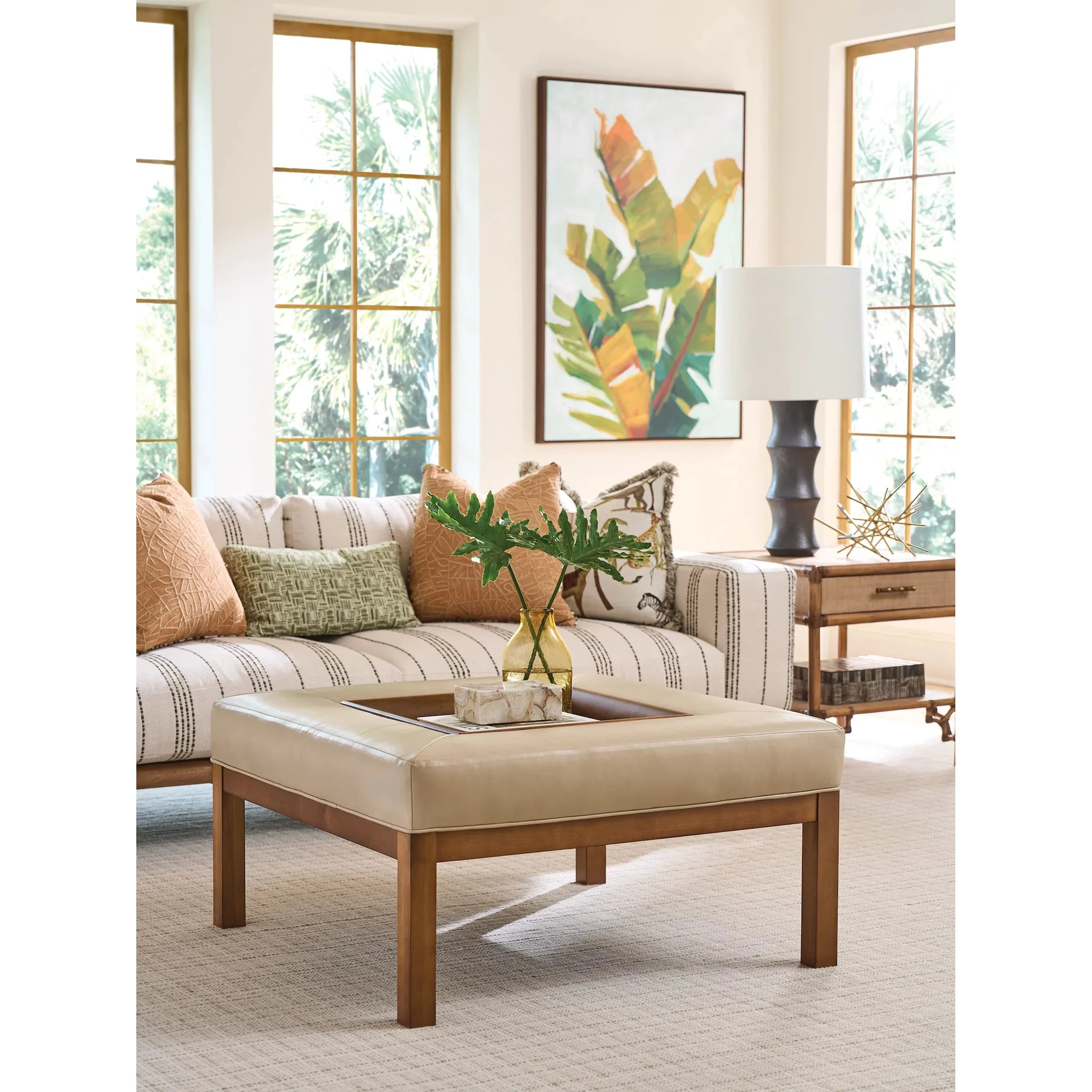 Crandon Park Leather Ottoman - Image 2