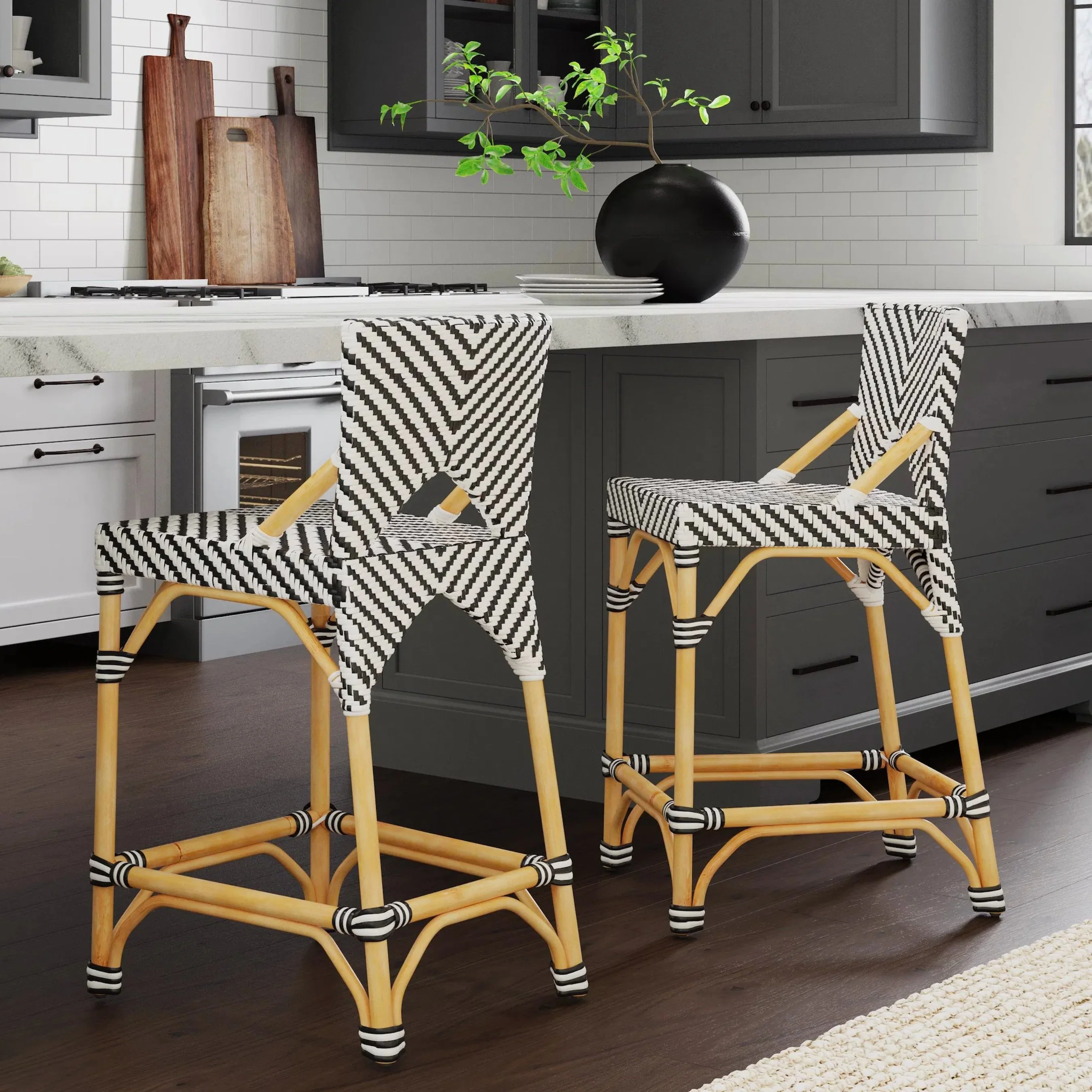 Creanly Rattan Counter Stool - Image 23