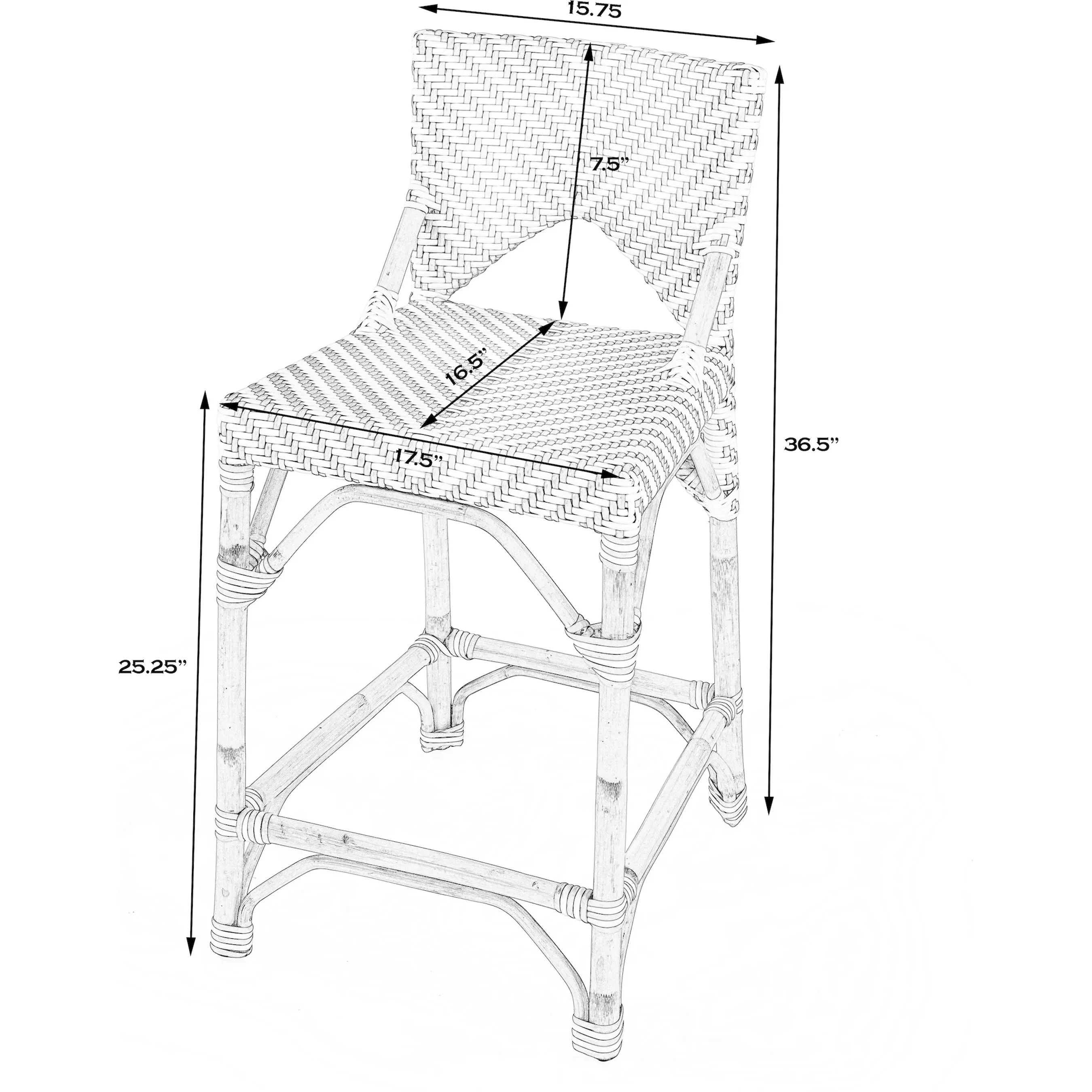 Creanly Rattan Counter Stool - Image 9