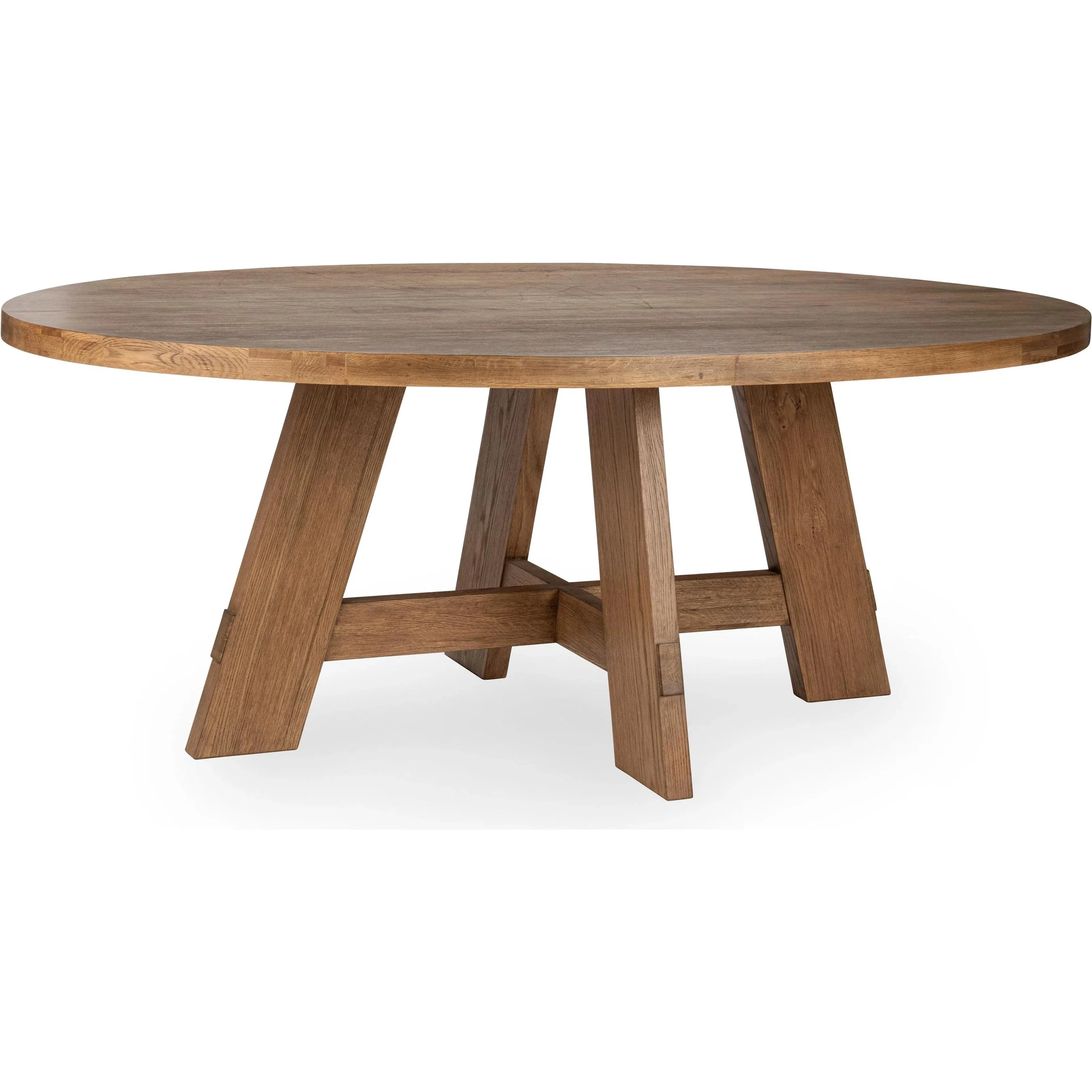 Crescent Oval Reclaimed Oak Wood Dining Table - Image 2