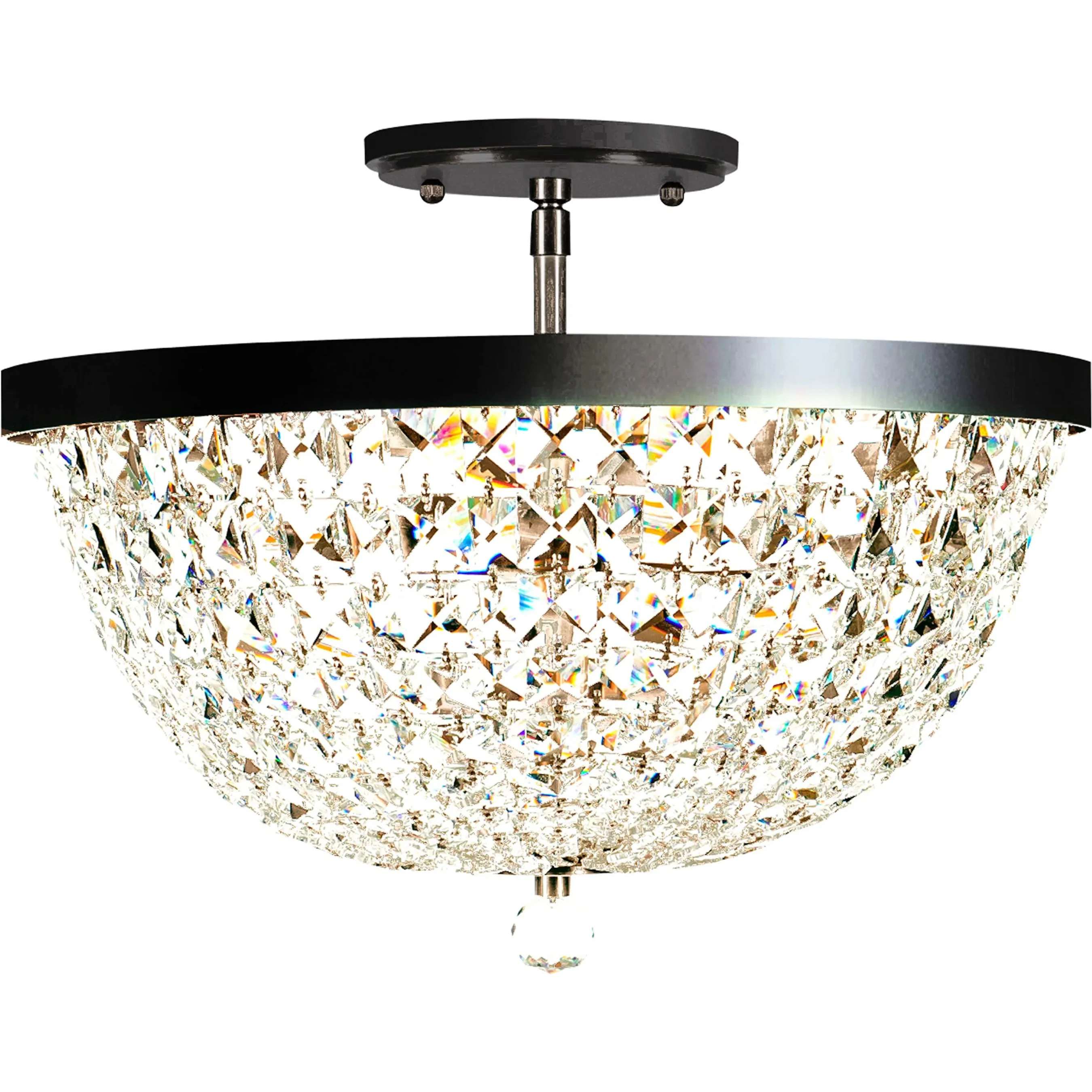 Crystal Baller 3 Light Leaded Crystal Empire Semi-Flush Mount - Image 2