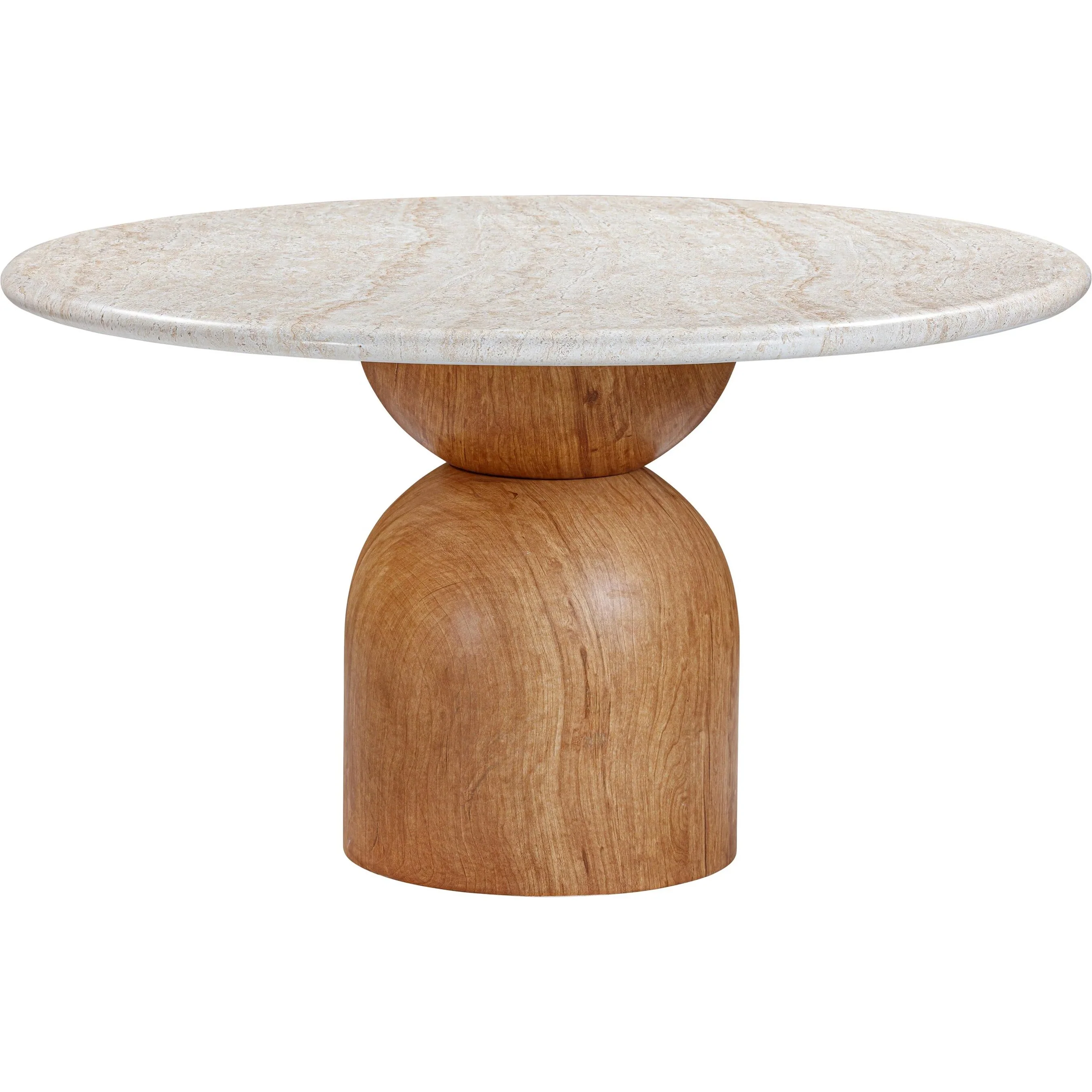 Cynthia Travertine Concrete Indoor/Outdoor Round Dining Table