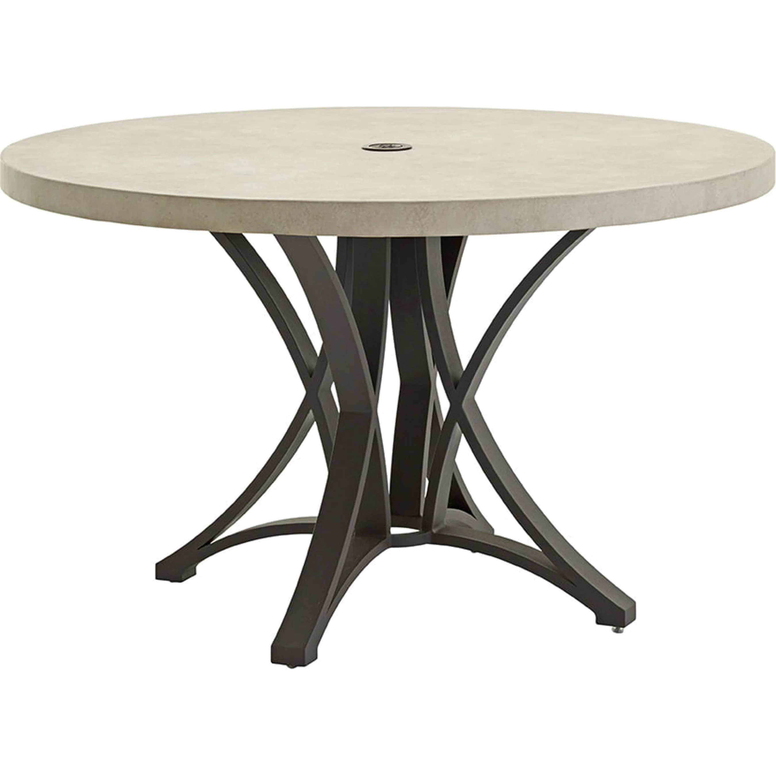Cypress Point Ocean Terrace Round Dining Table With Weatherstone Top