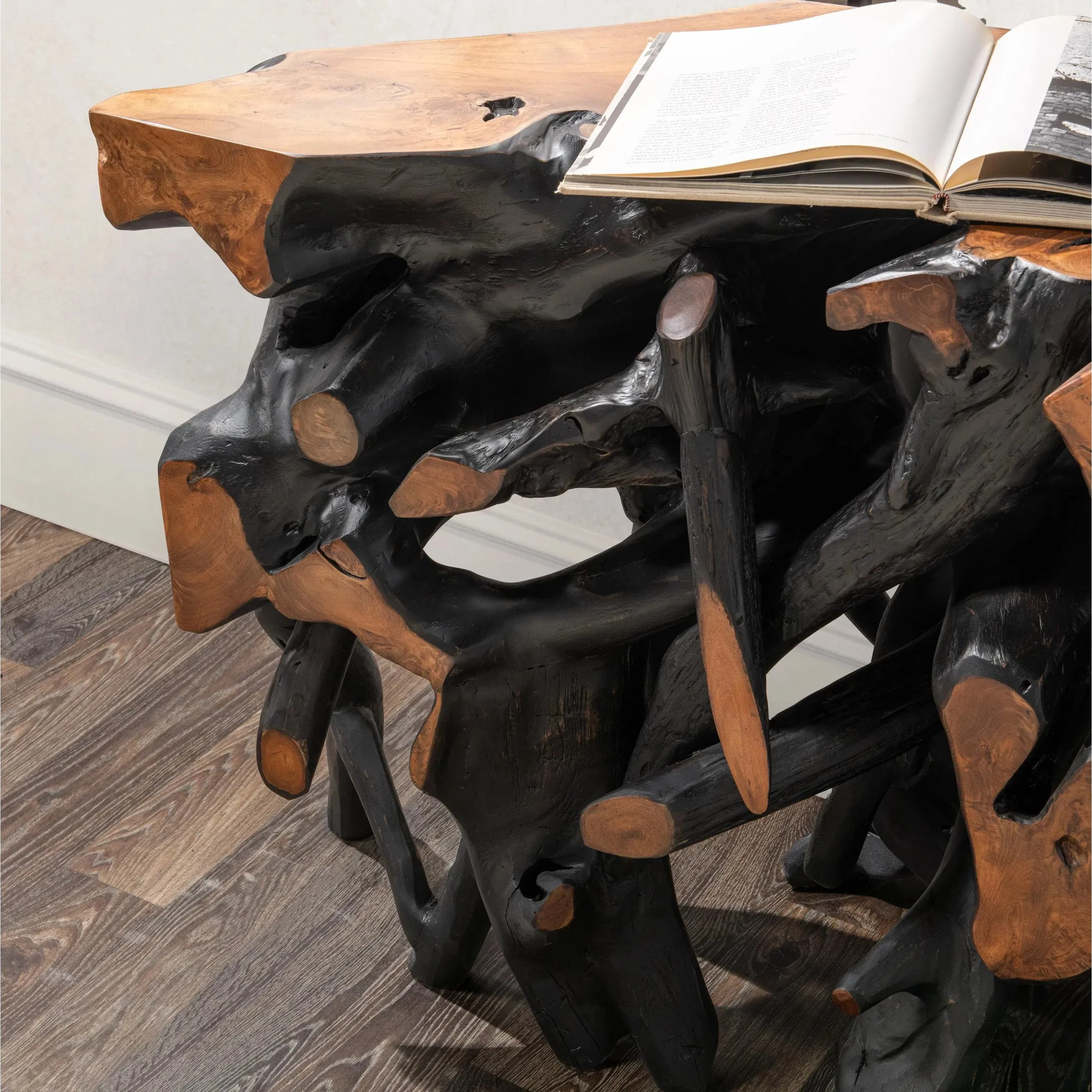 Cypress Teak Wood Root Console Table - Image 18