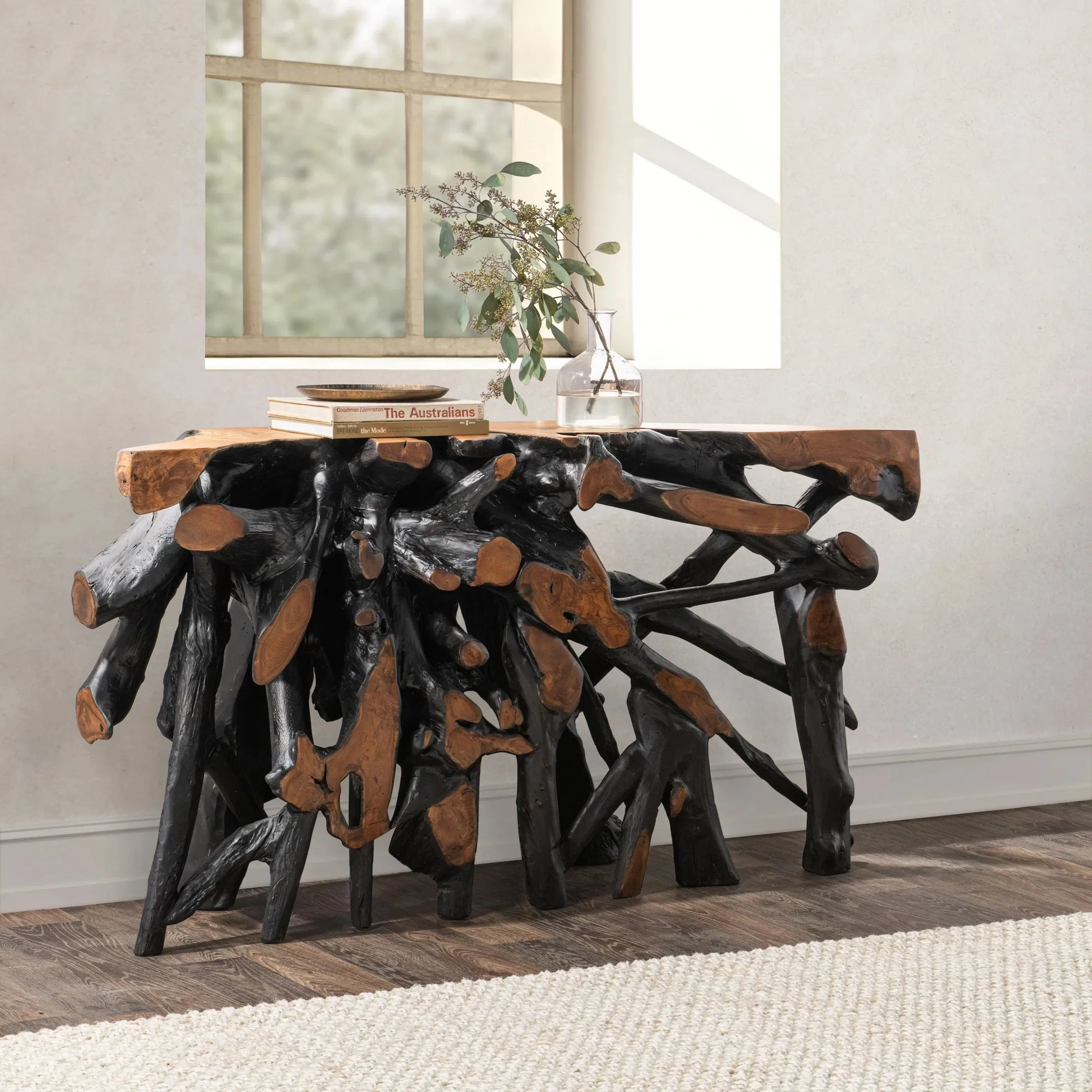 Cypress Teak Wood Root Console Table - Image 23