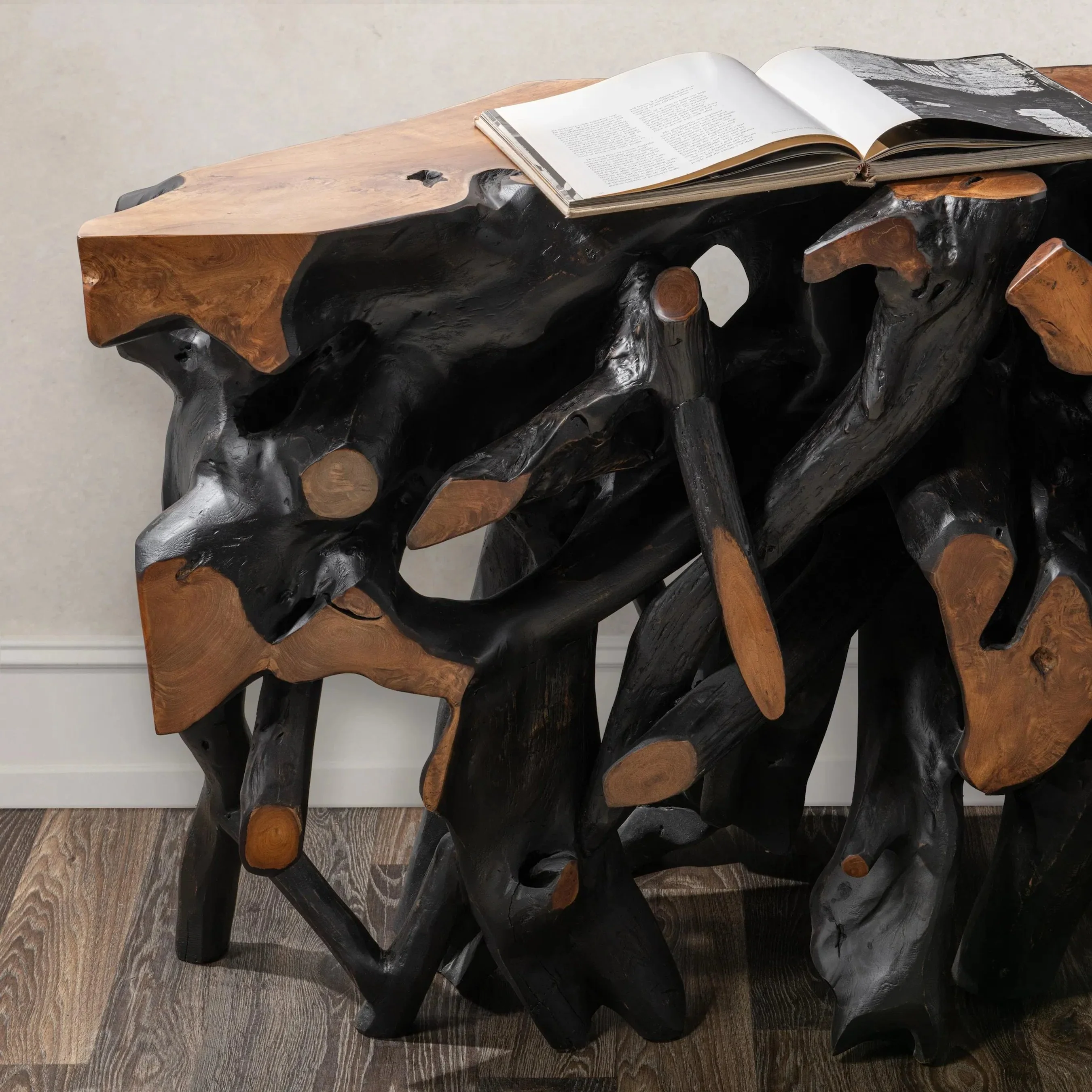 Cypress Teak Wood Root Console Table - Image 25