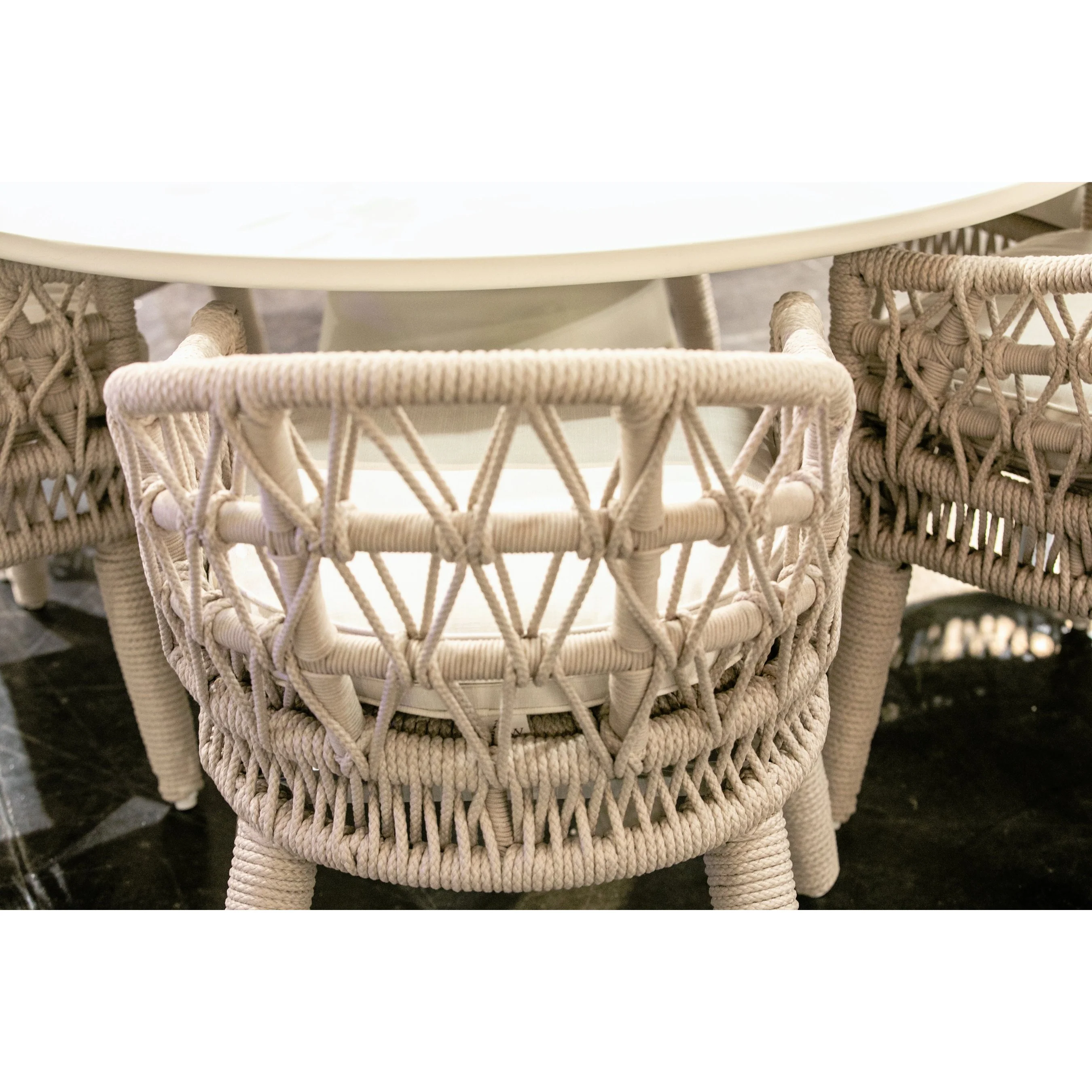 Dana Outdoor Rope Dining Chair in Linen - Image 6