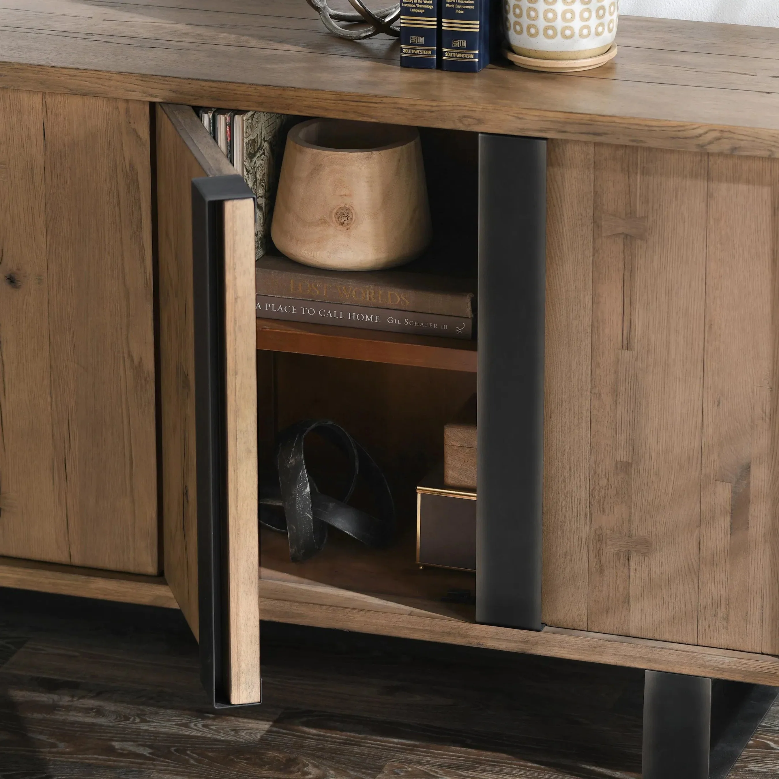 Danica Reclaimed Oak 4-Door Buffet - Image 7