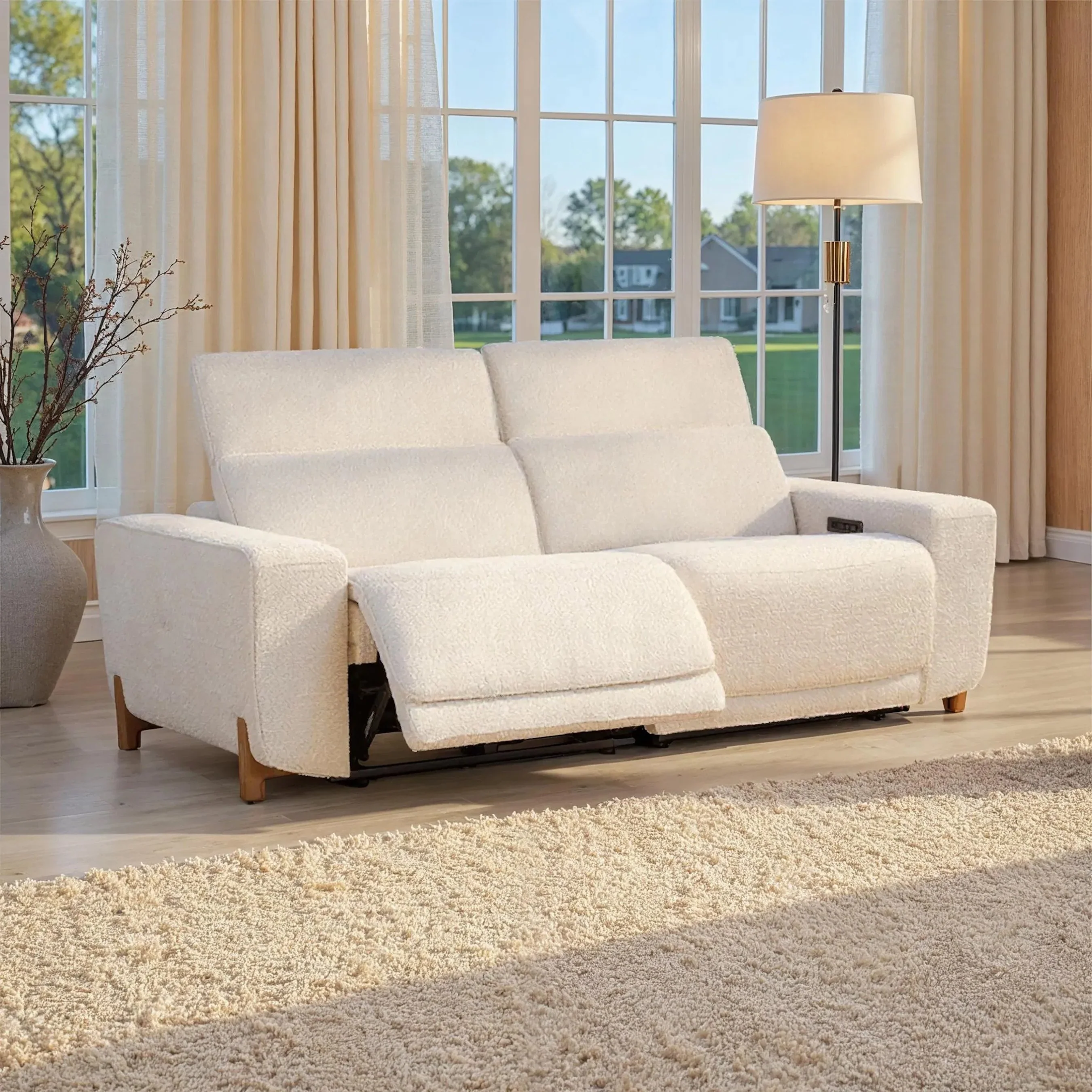 Darrow Zero Gravity Power Recliner Upholstered Fabric Sofa - Image 9
