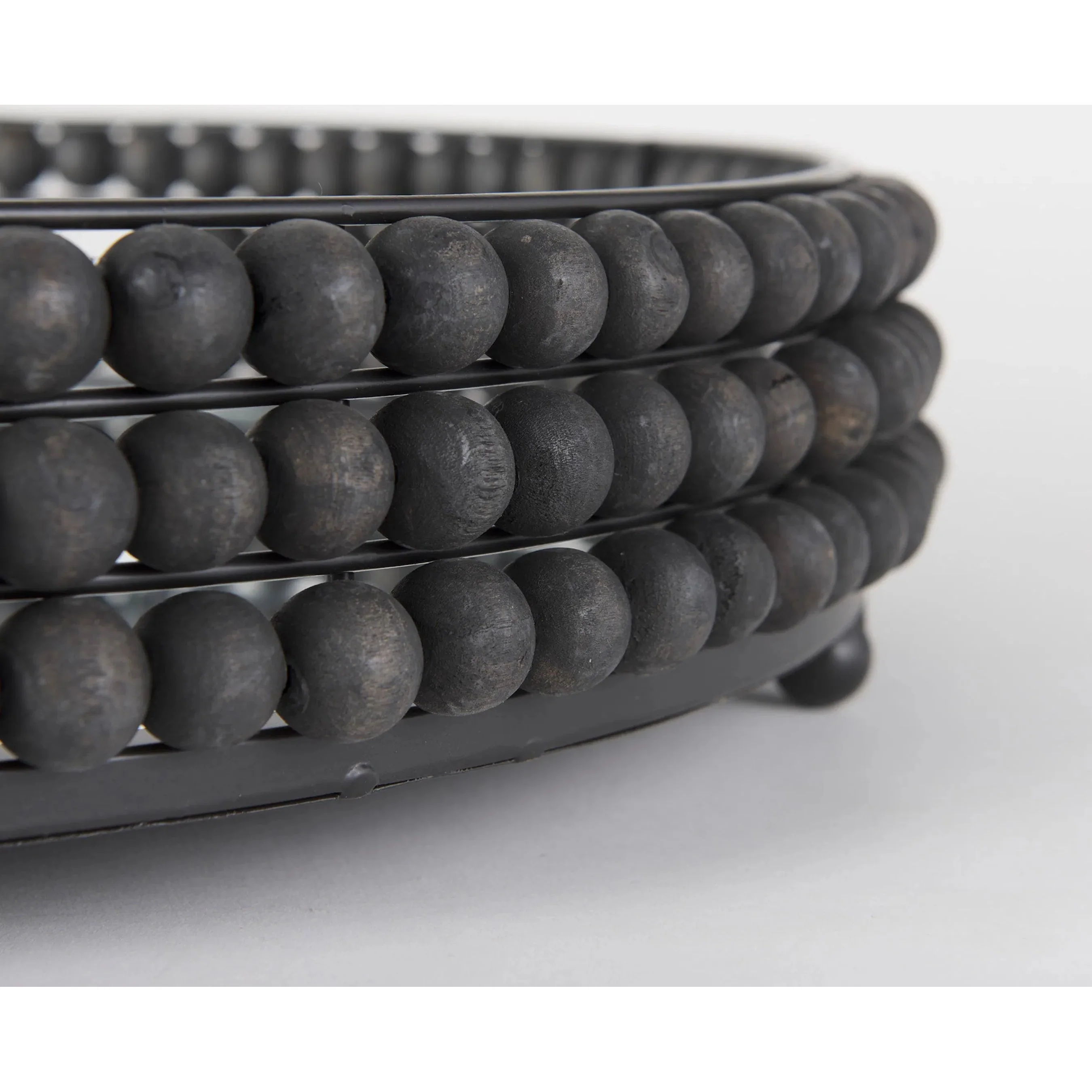 Decatur I Wooden Beaded Bottom Round Tray - Image 6