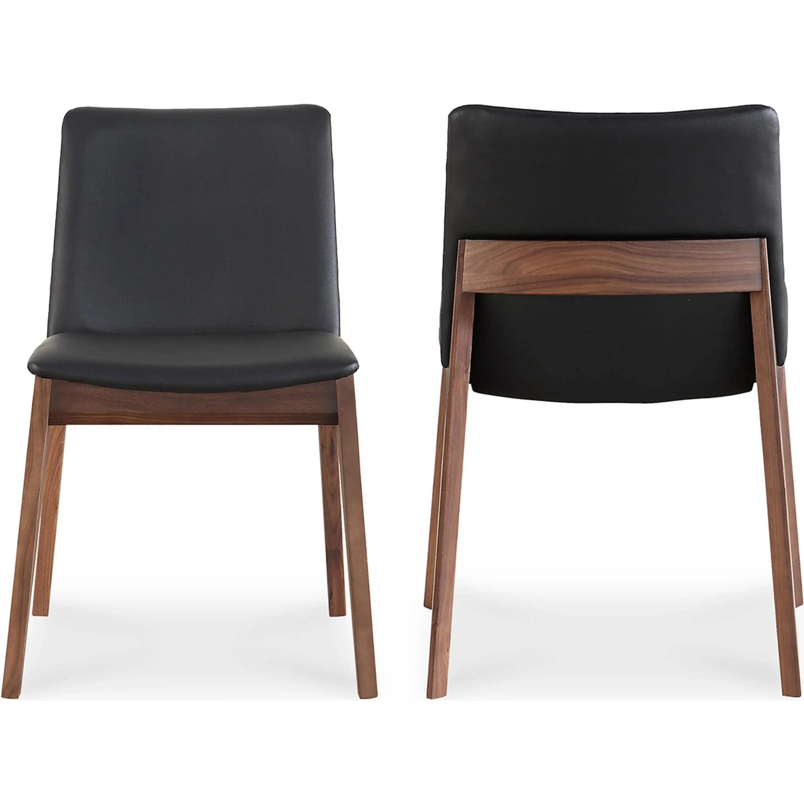 Deco Dining Chair Black Pvc (Set of 2)