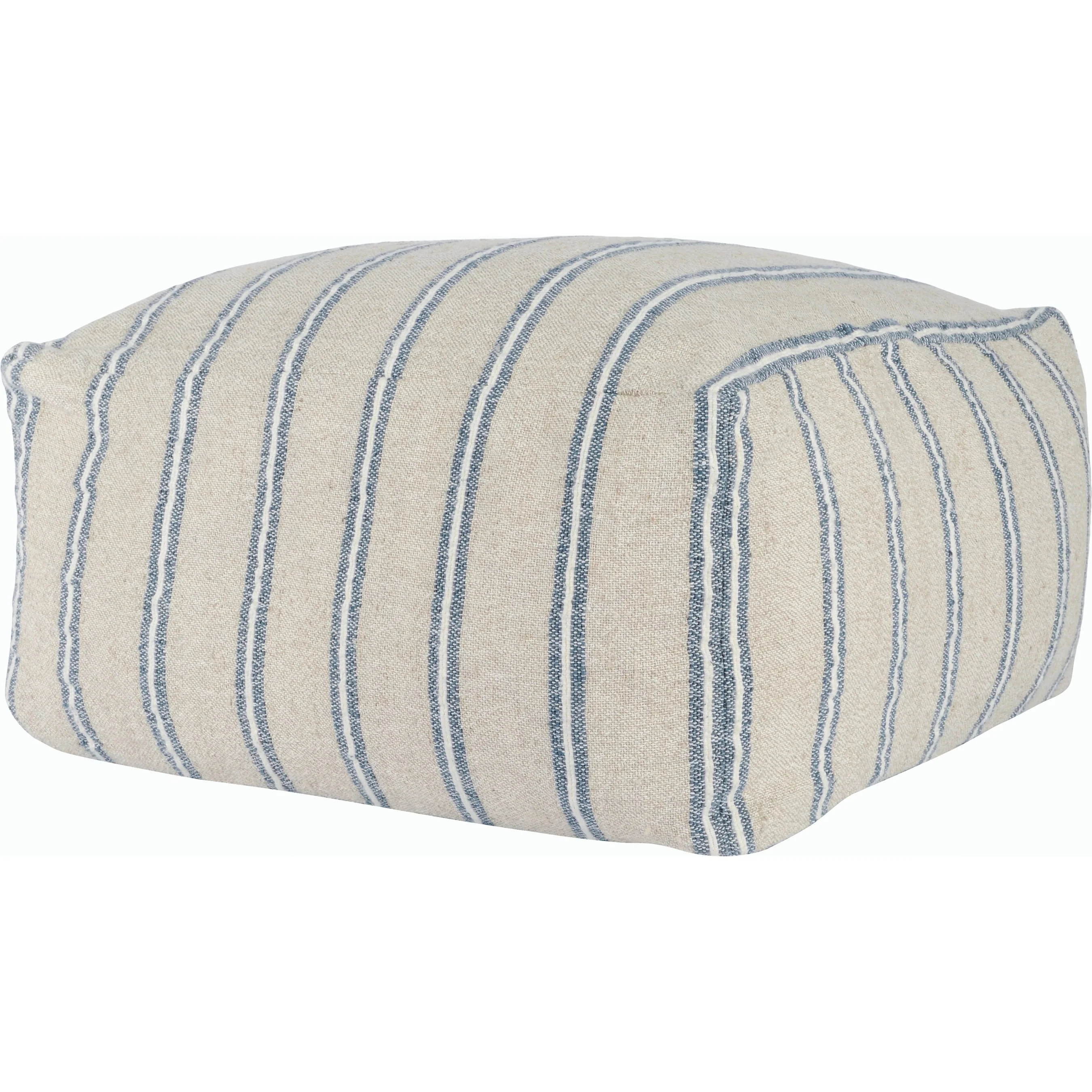 Demi Wide Square Striped Pouf