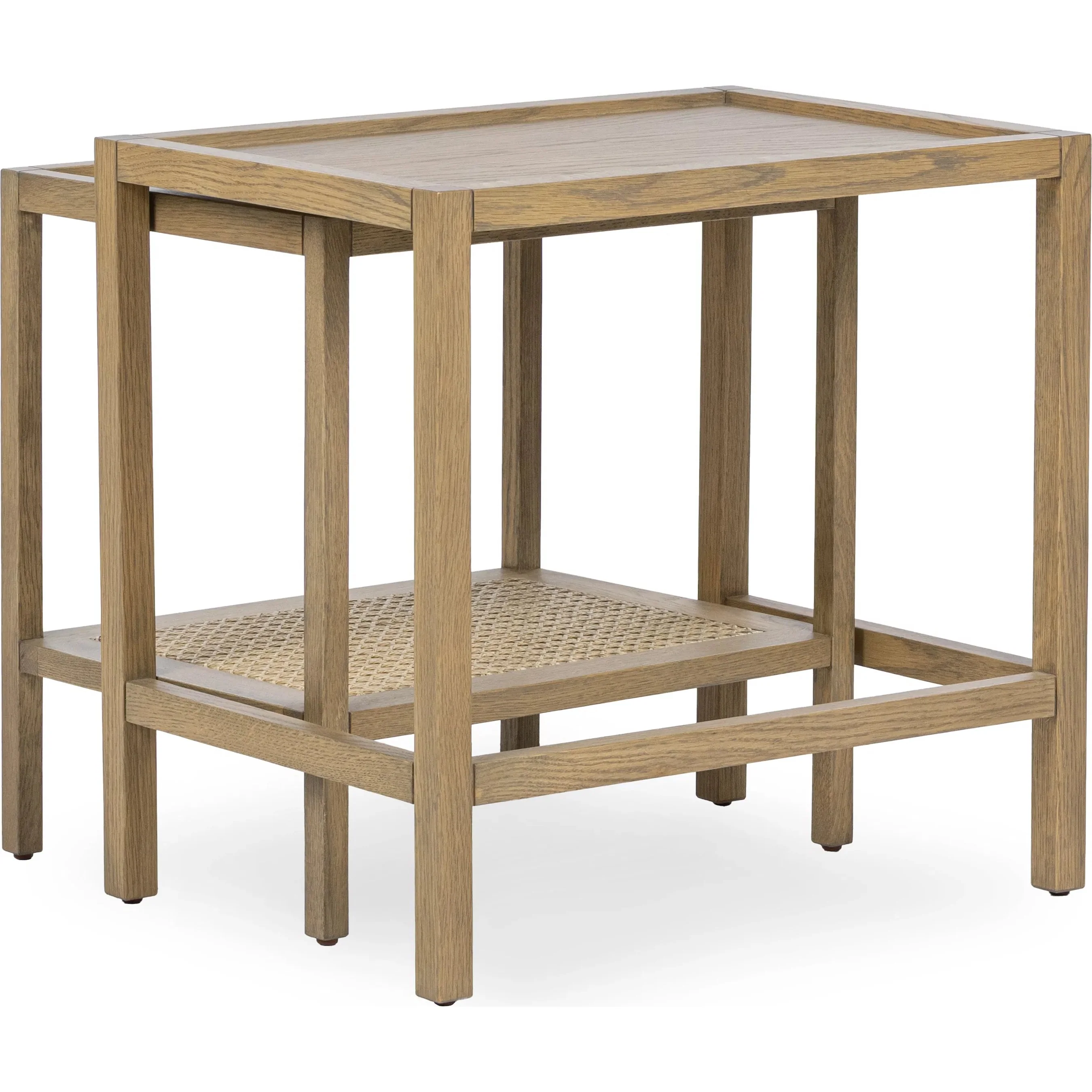 Devin Oak Wood Nesting End Table - Image 10