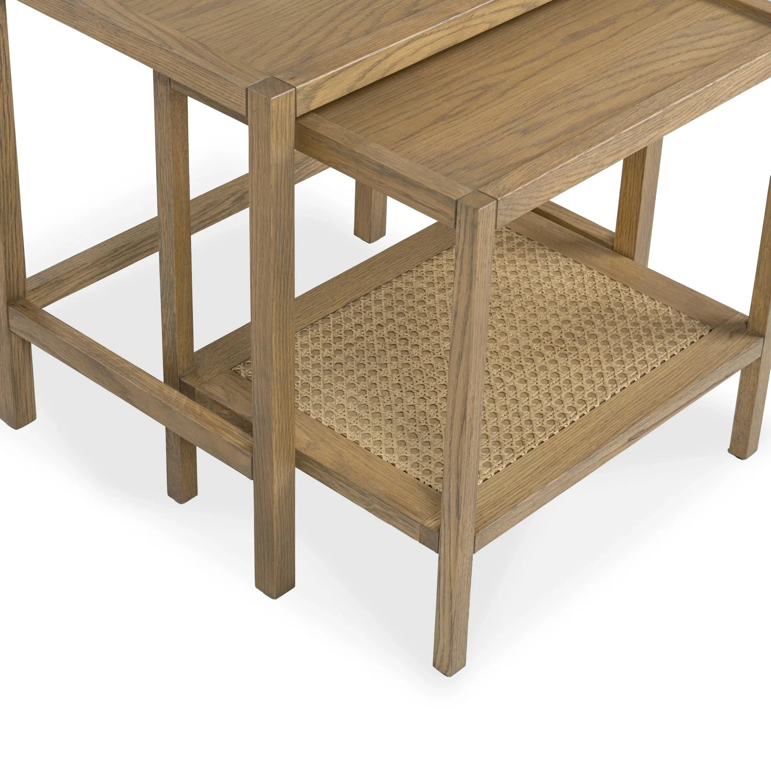 Devin Oak Wood Nesting End Table - Image 16