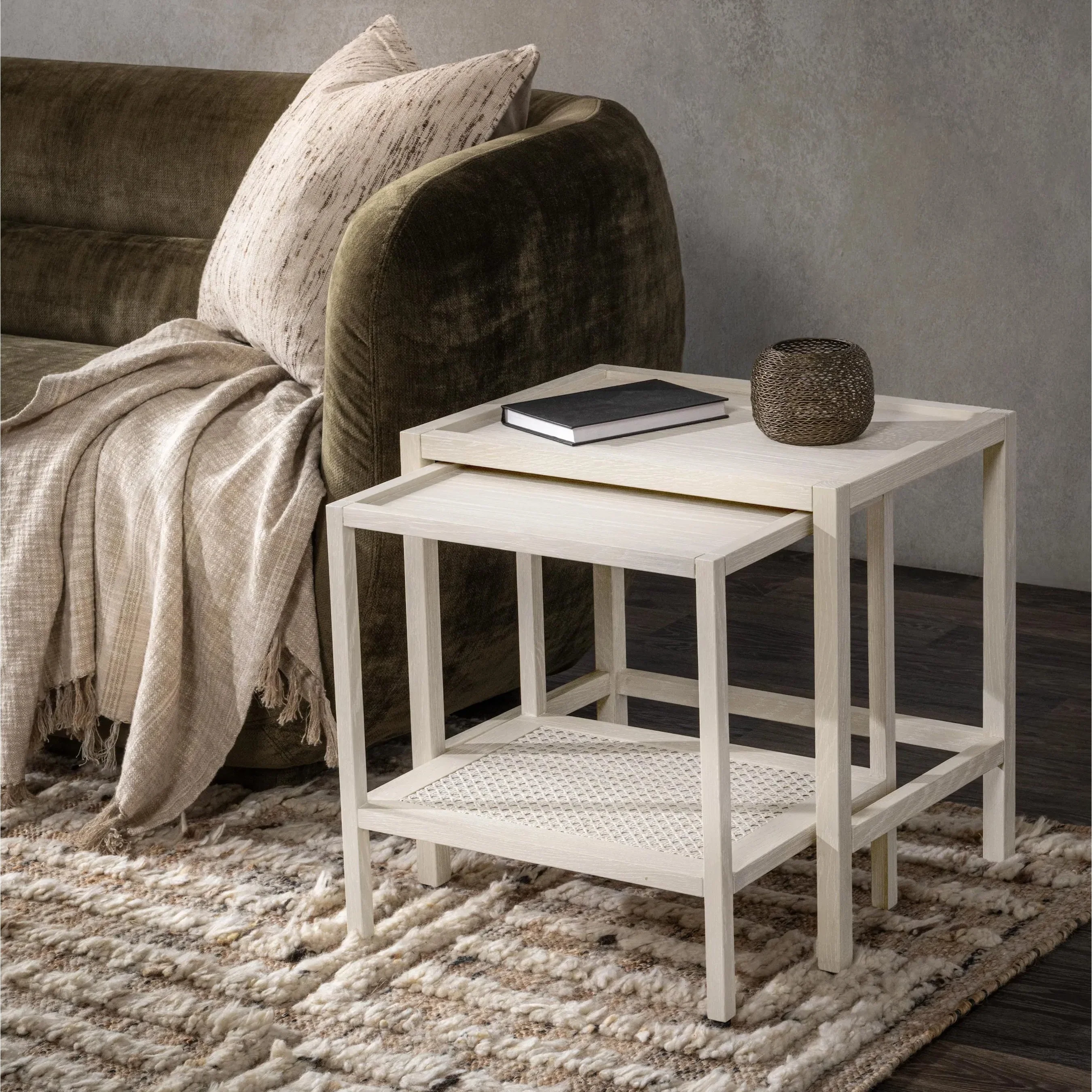 Devin Oak Wood Nesting End Table - Image 24
