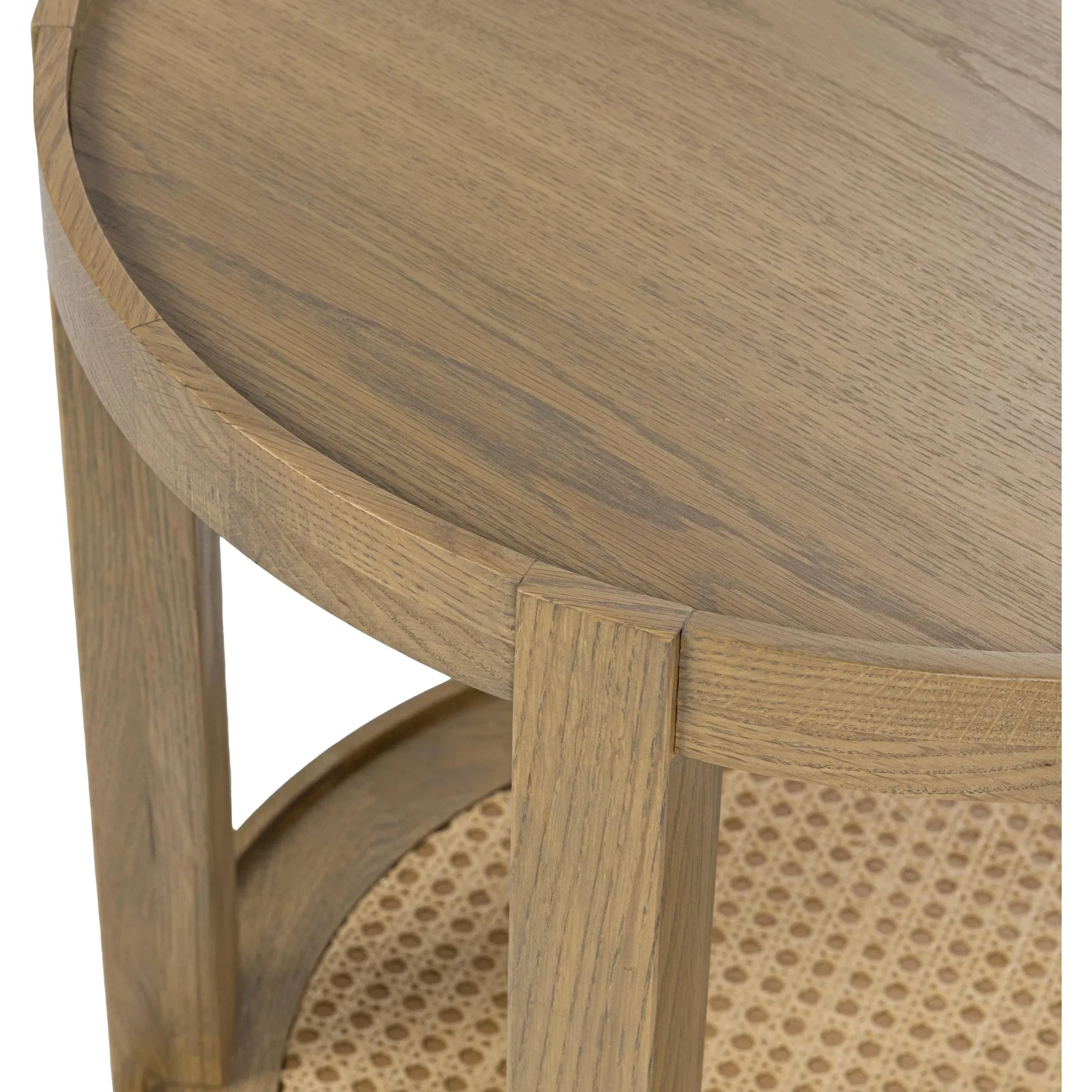 Devin Oak Wood Round End Table - Image 4