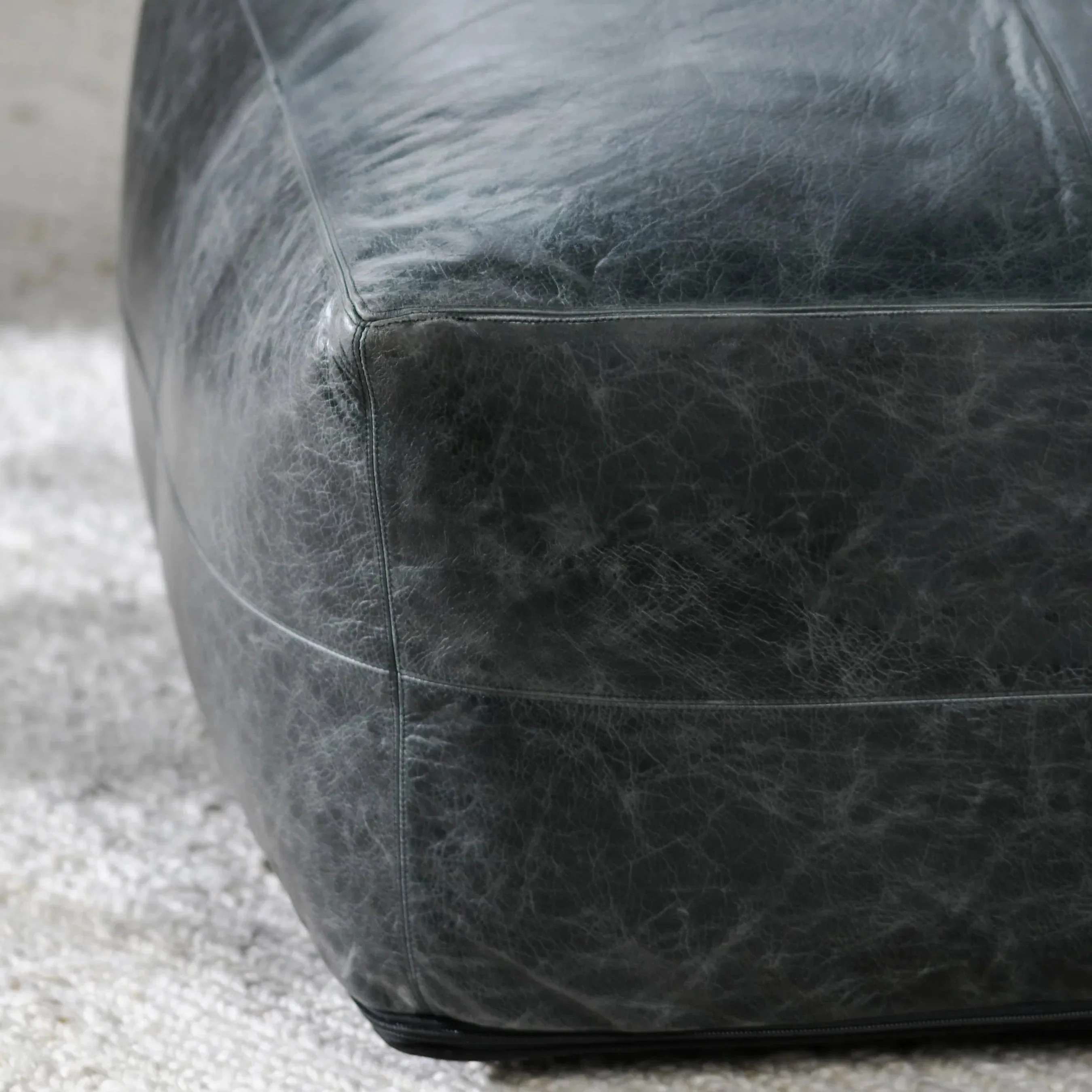 Dexter Genuine Leather Pouf - Image 5