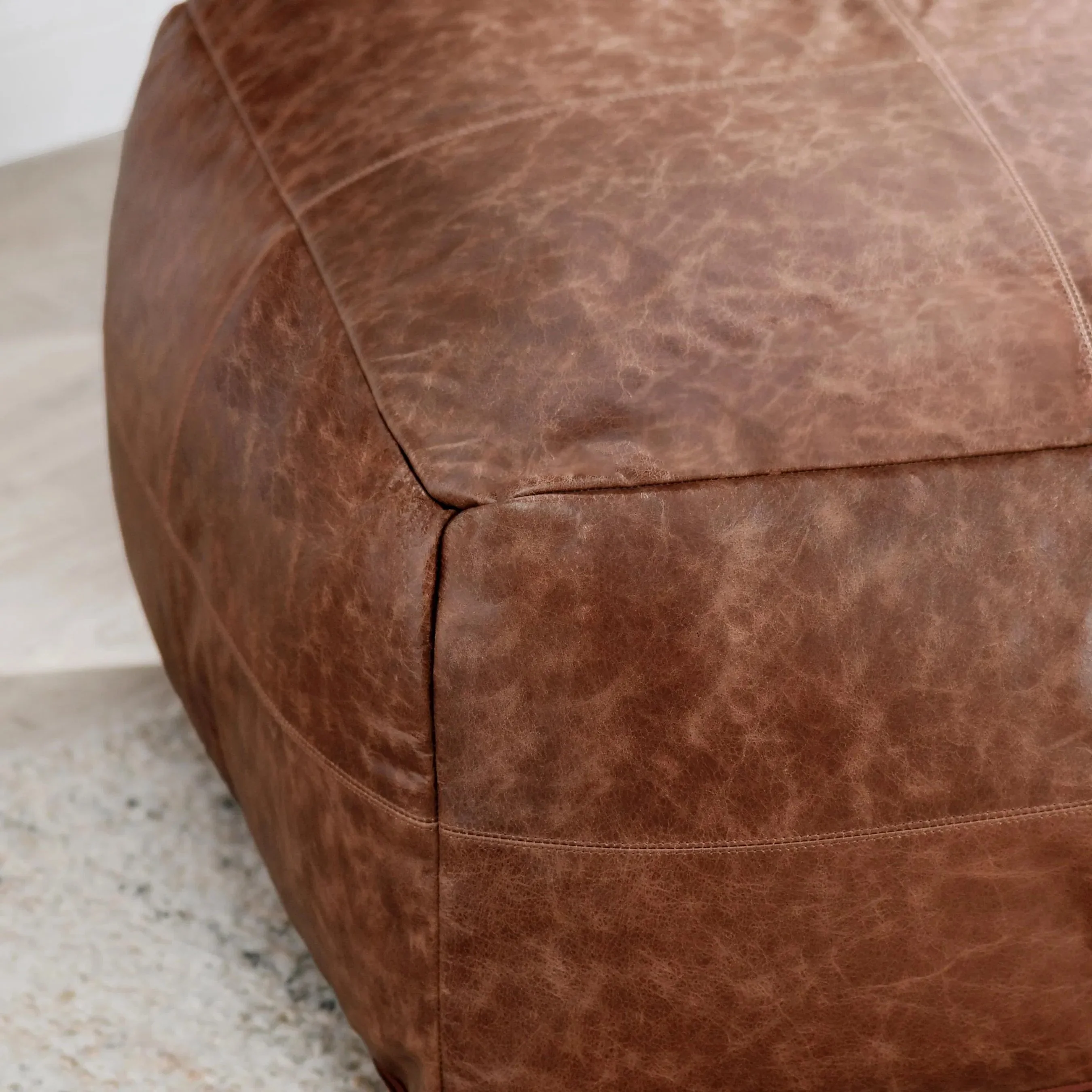 Dexter Genuine Leather Pouf - Image 7