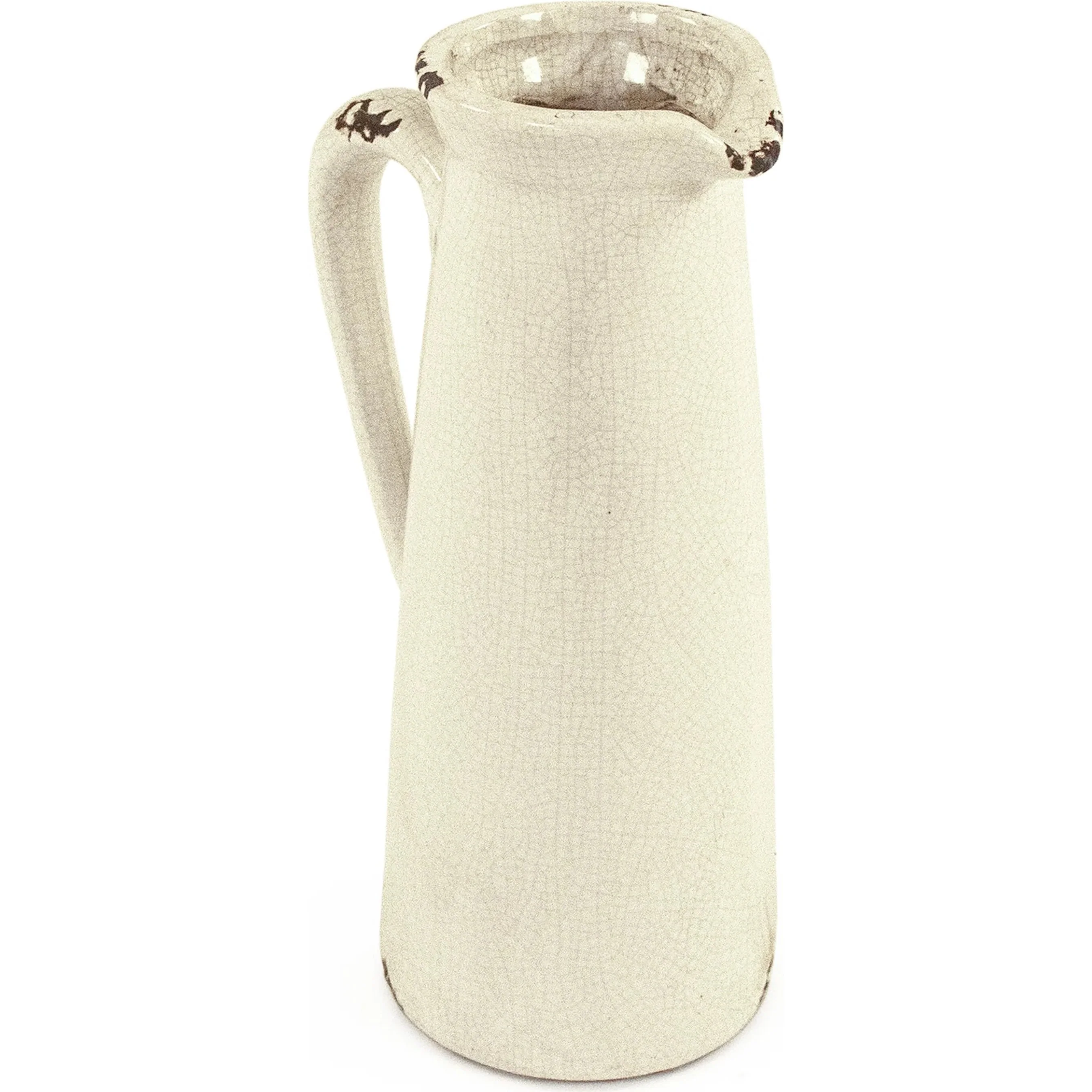 Distressed Crackle White Pitcher - Image 2