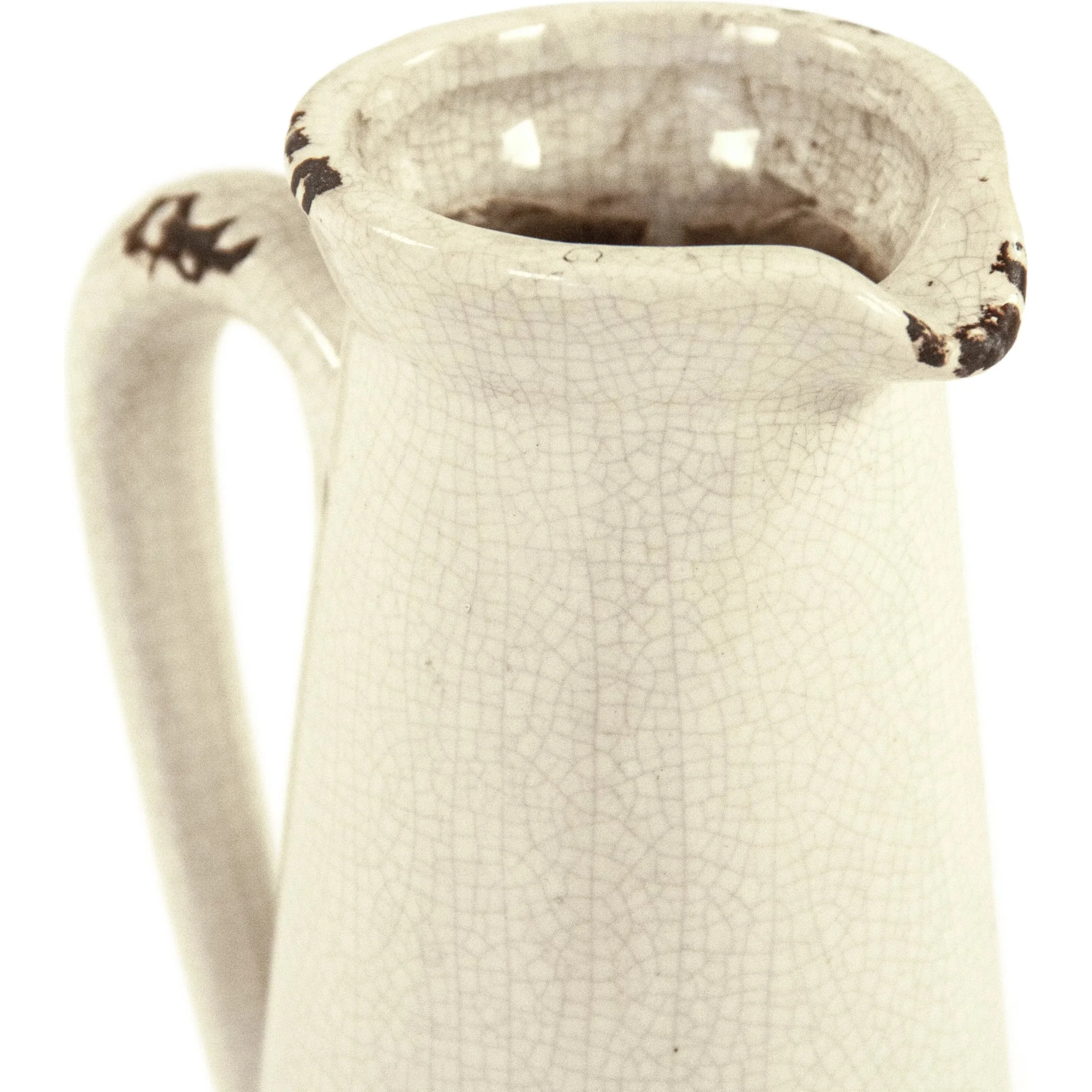 Distressed Crackle White Pitcher - Image 6