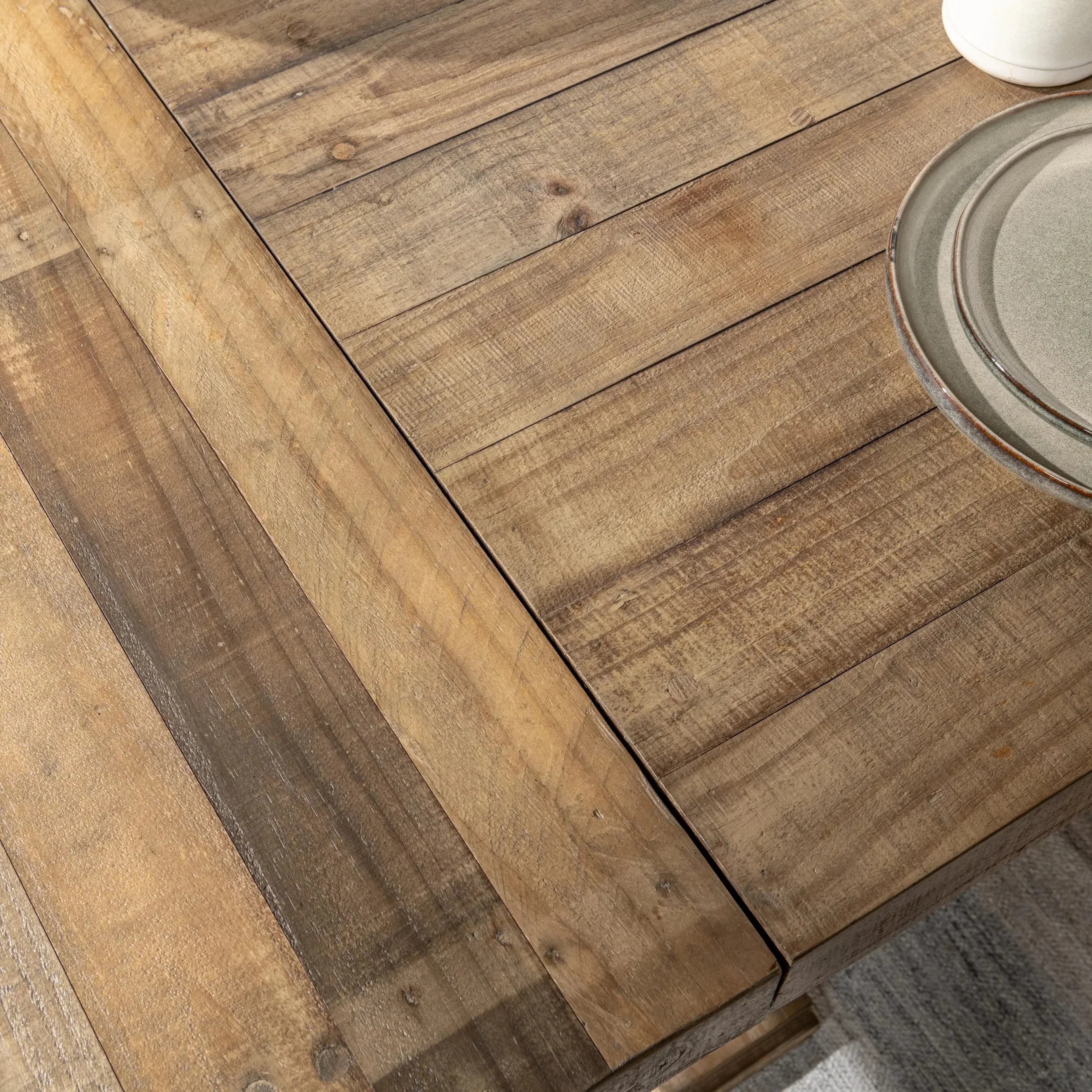 Dita Reclaimed Pine Wood Dining Table - Image 13