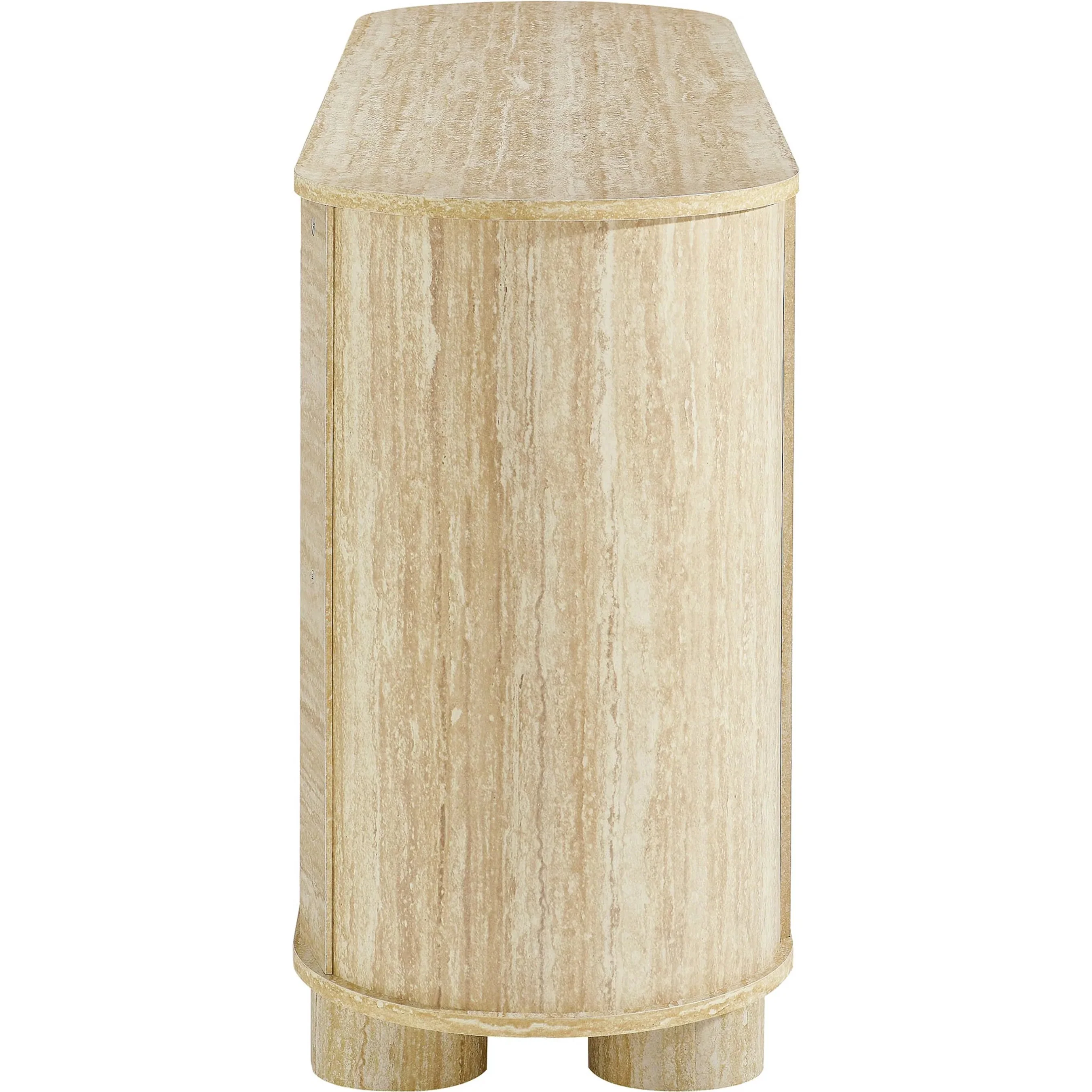 Dona 63” Oval Faux Travertine Sideboard - Image 5