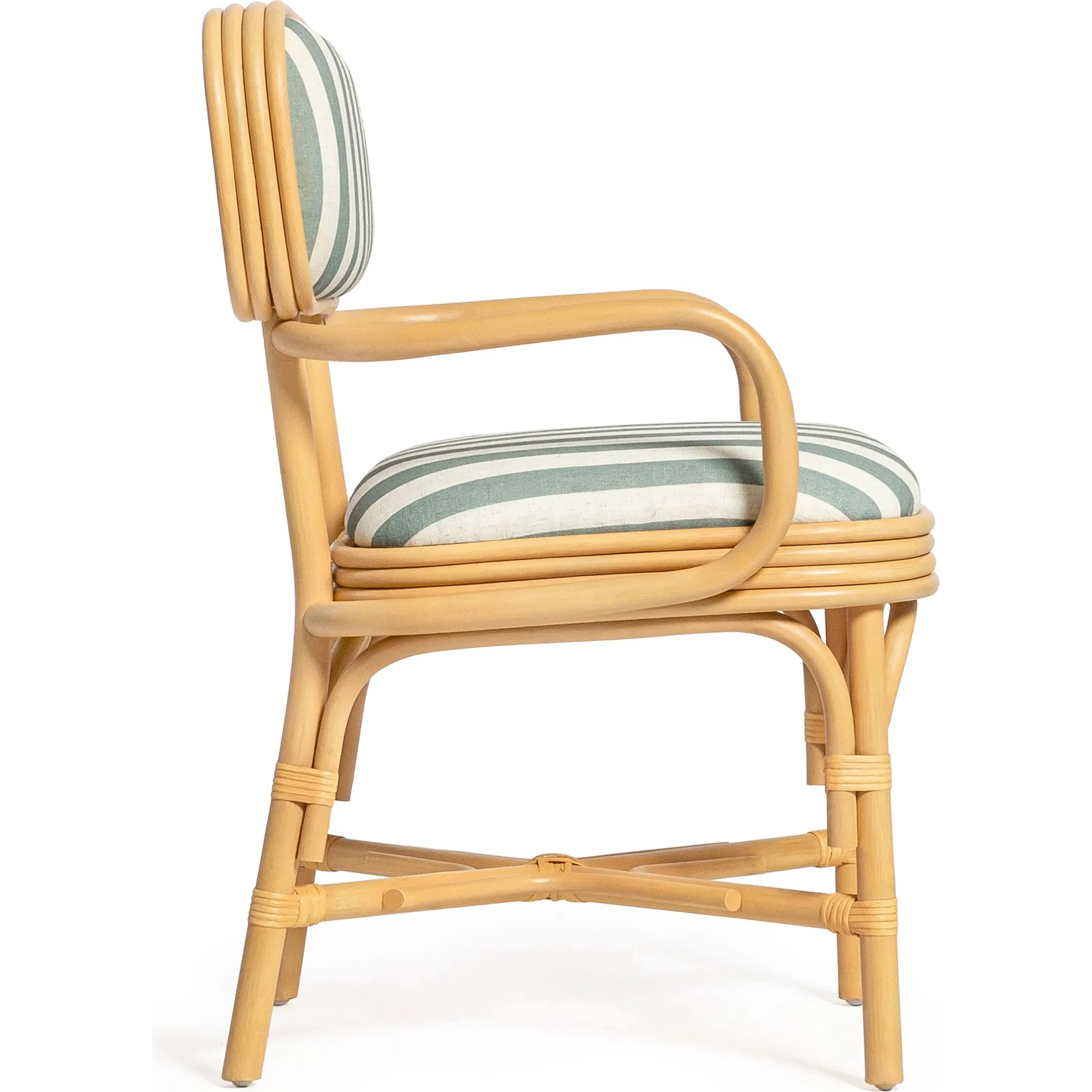 Dorine Striped Performance Linen Dining Armchair - Image 4