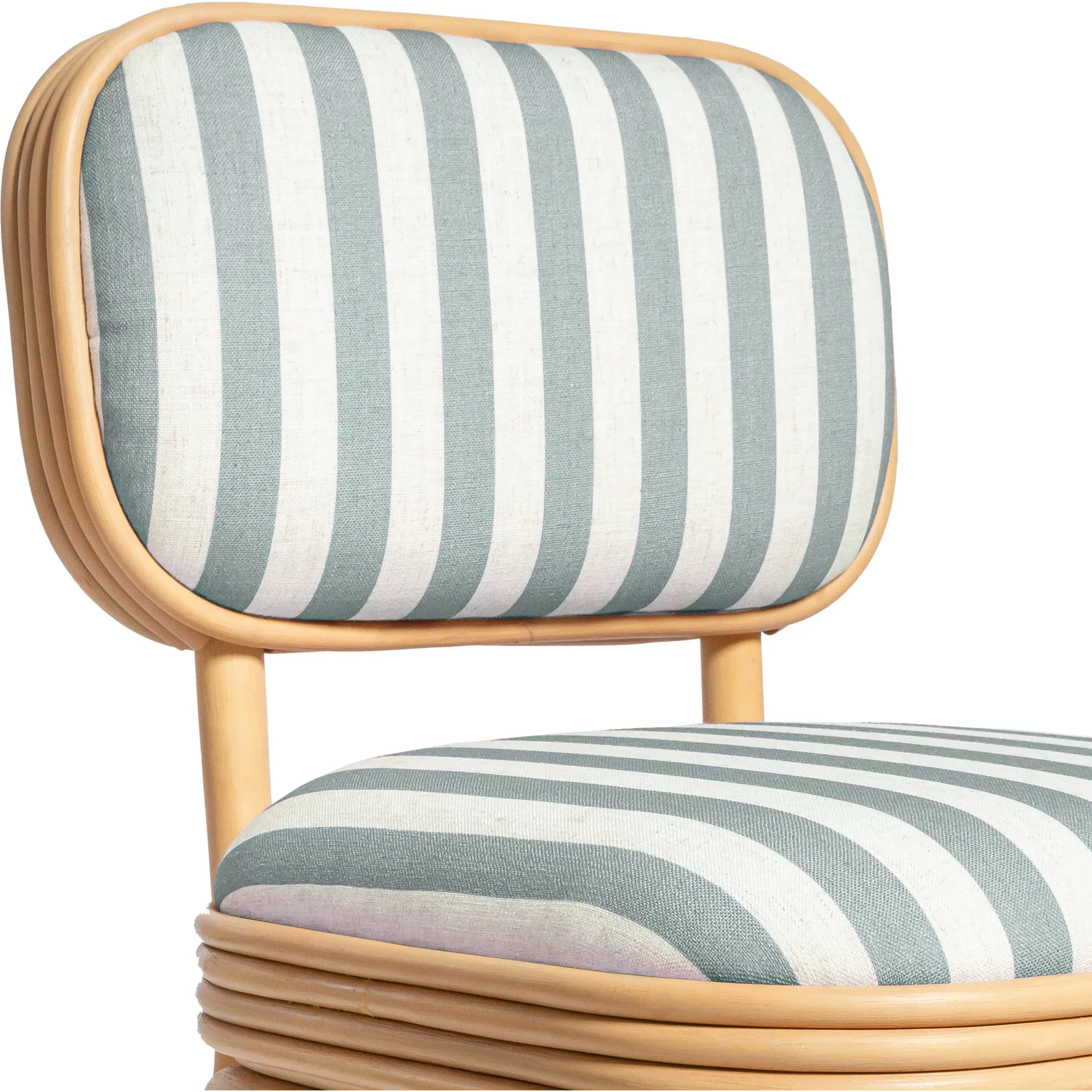 Dorine Striped Performance Linen Dining Chair - Image 13