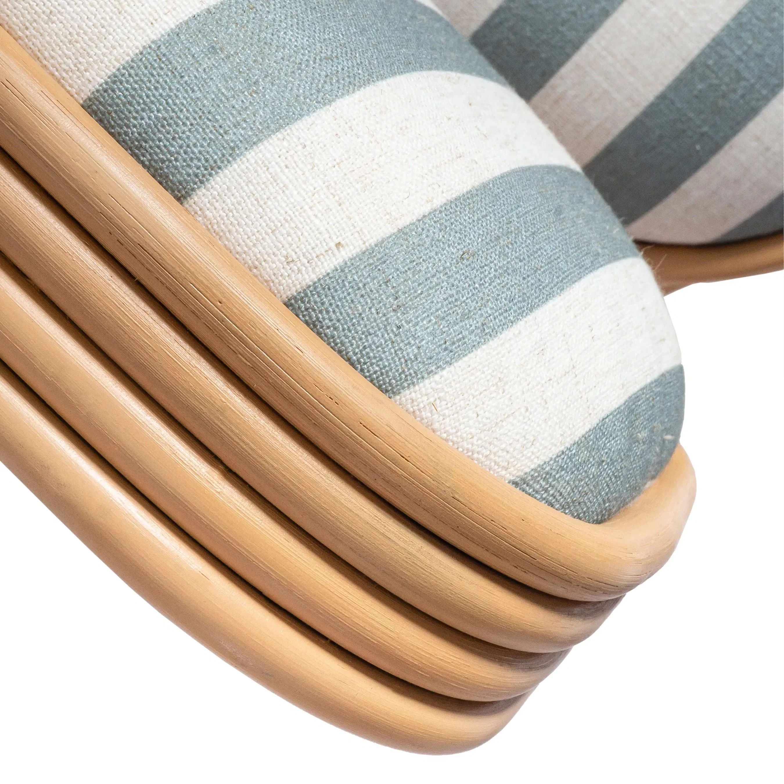 Dorine Striped Performance Linen Dining Chair - Image 14