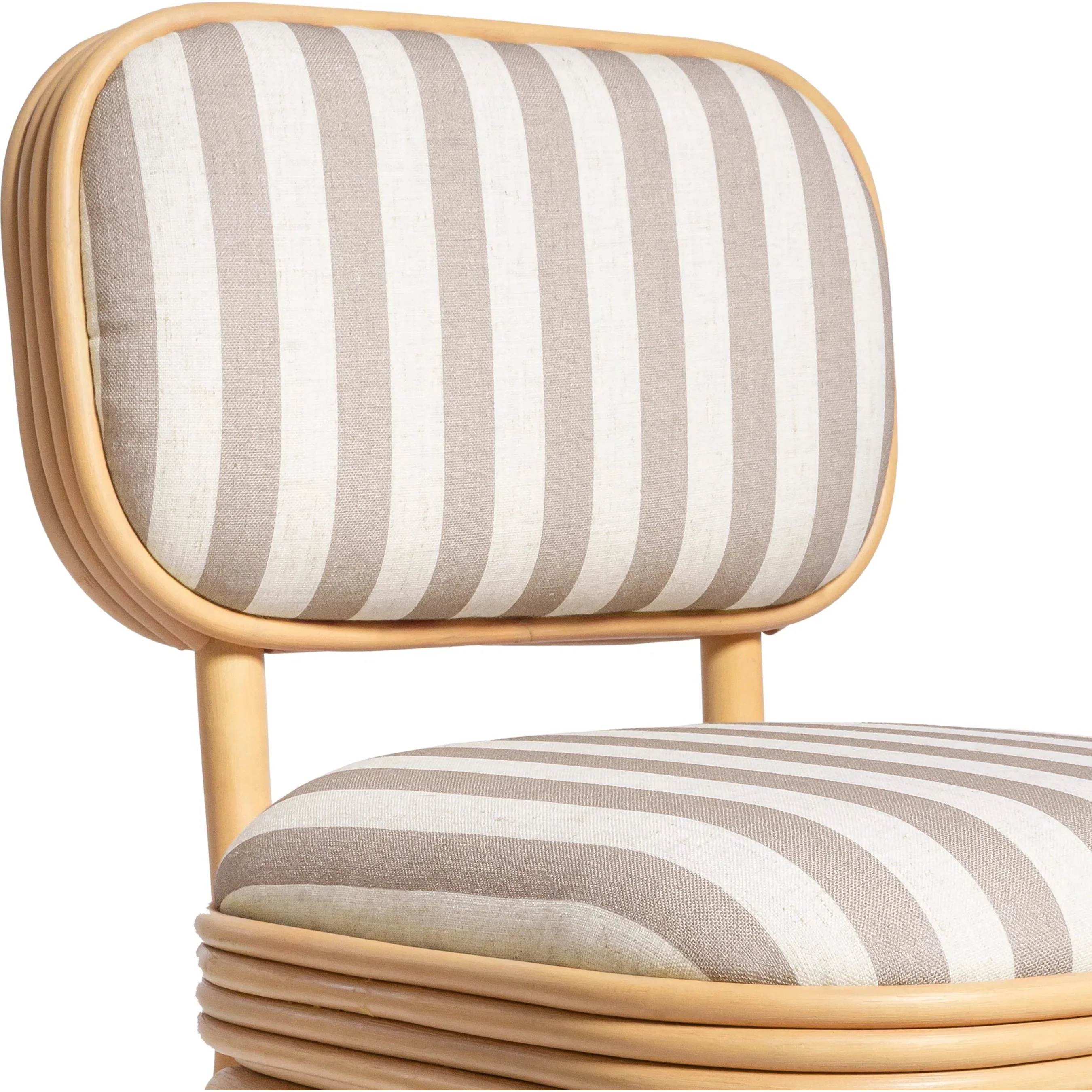 Dorine Striped Performance Linen Dining Chair - Image 15