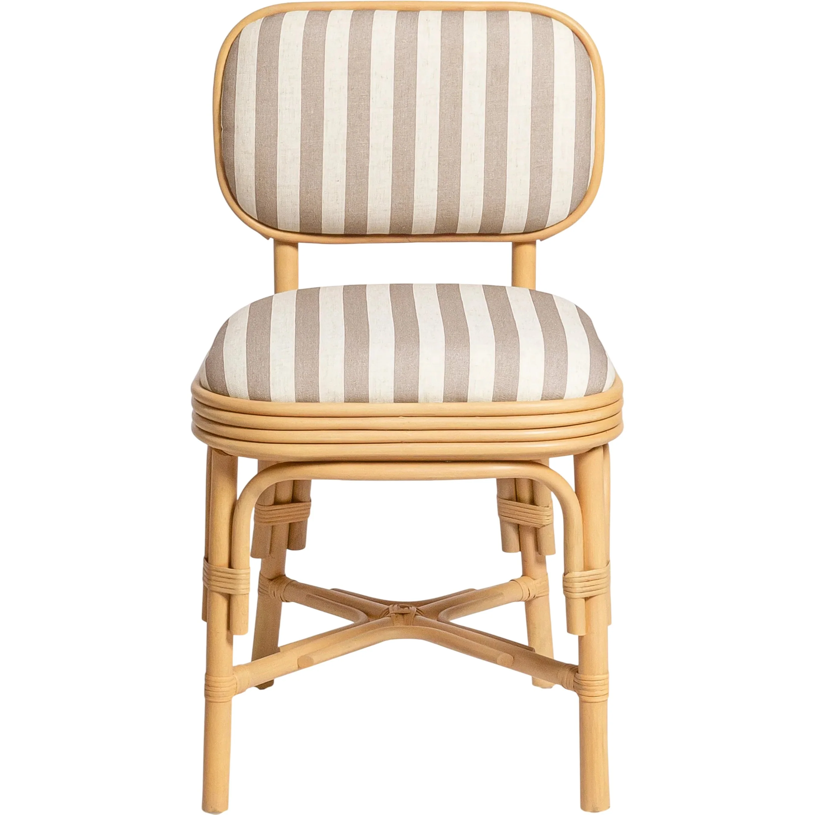 Dorine Striped Performance Linen Dining Chair - Image 2