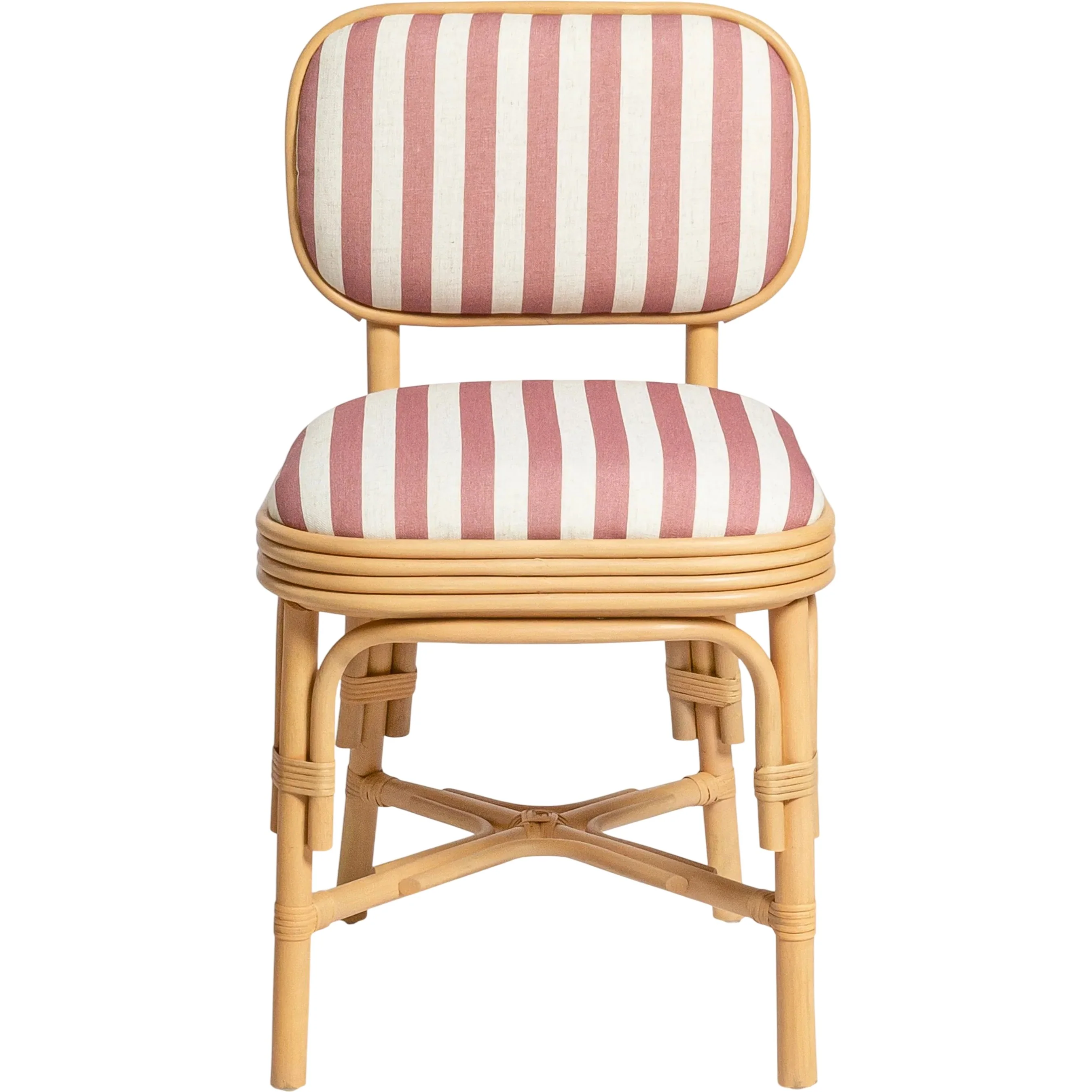Dorine Striped Performance Linen Dining Chair - Image 3
