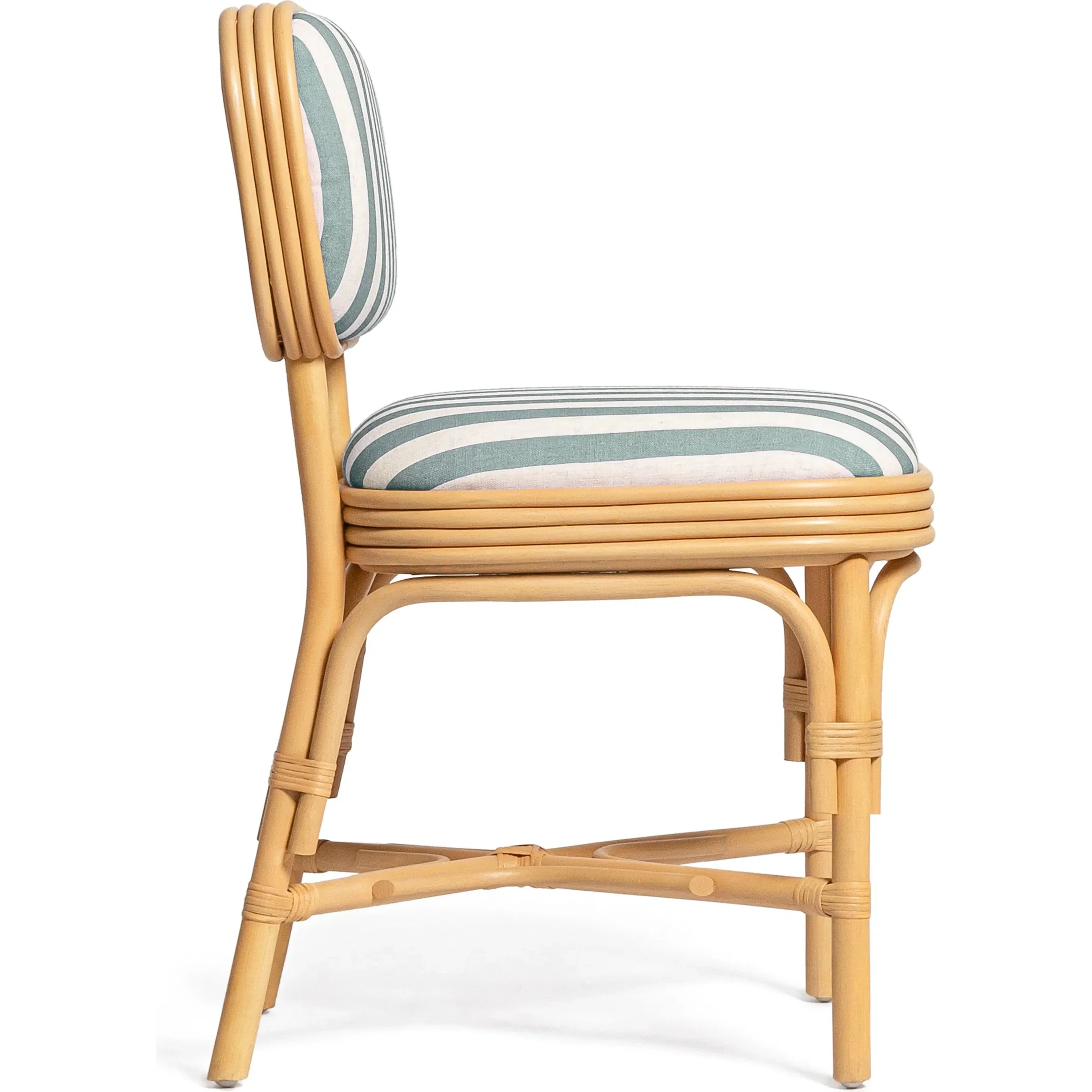 Dorine Striped Performance Linen Dining Chair - Image 4
