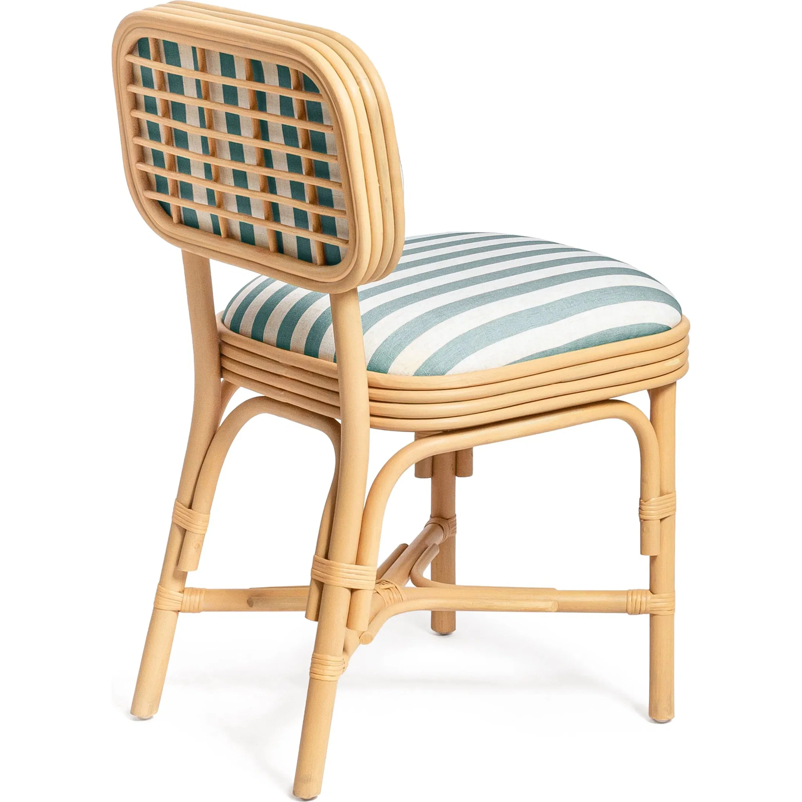 Dorine Striped Performance Linen Dining Chair - Image 5
