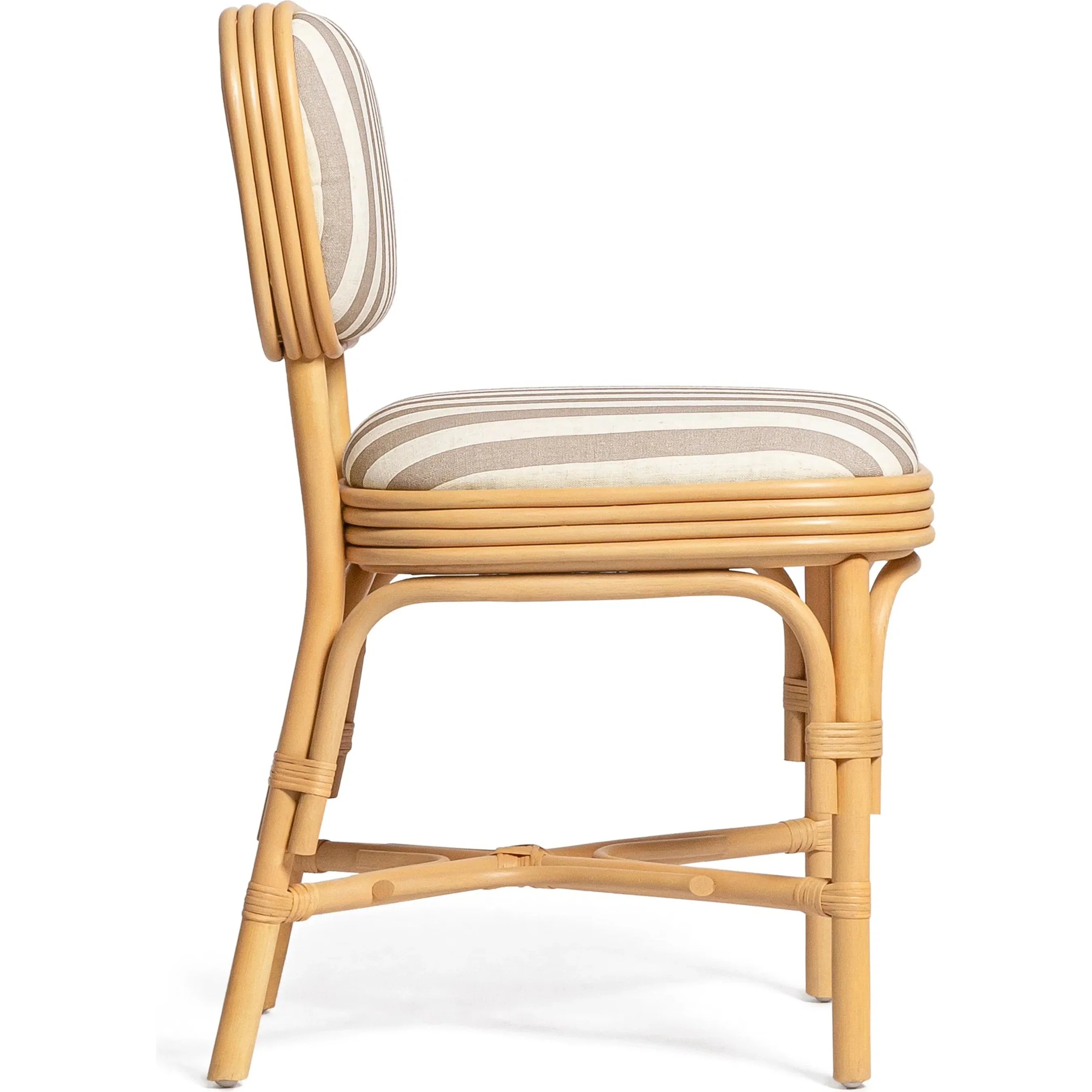 Dorine Striped Performance Linen Dining Chair - Image 7
