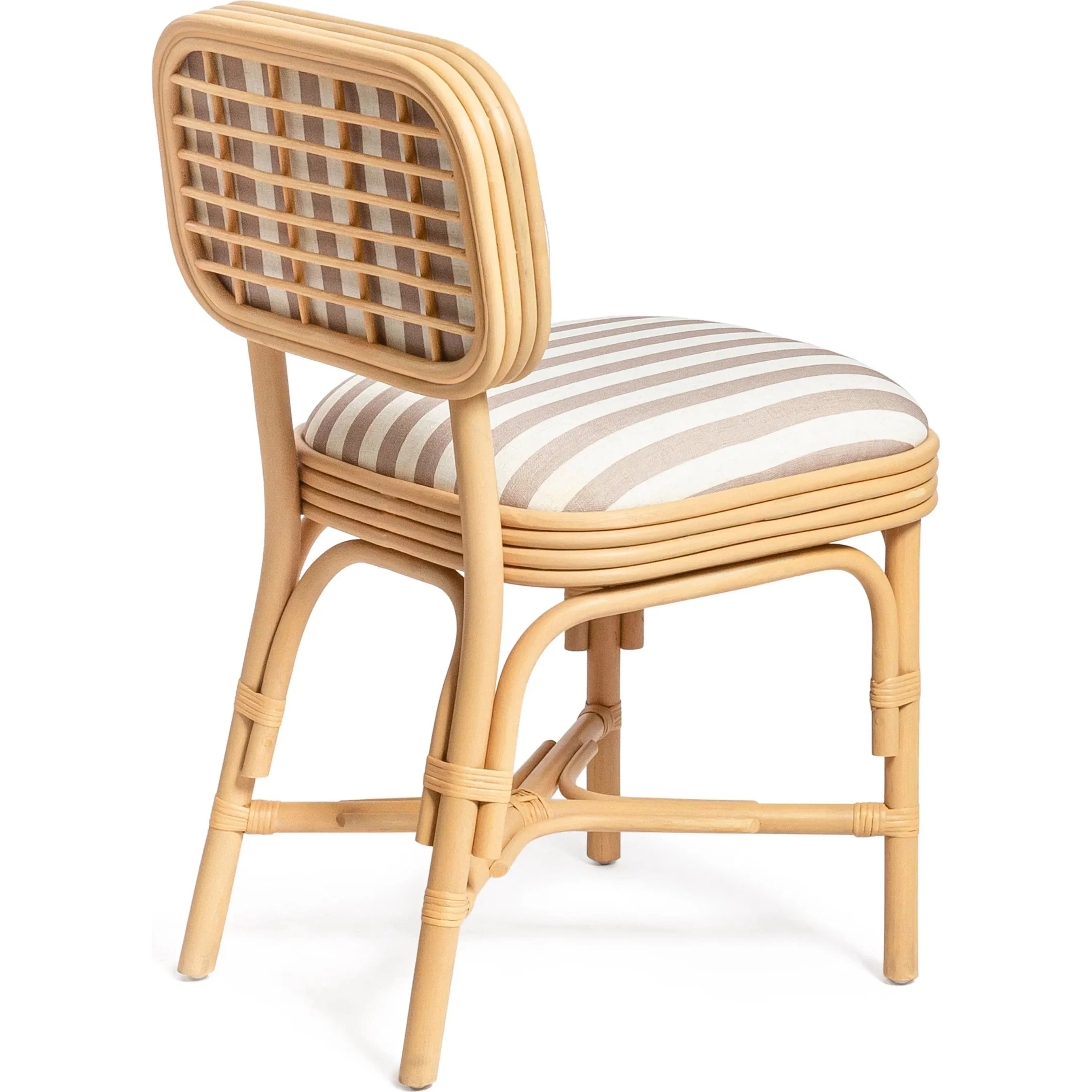 Dorine Striped Performance Linen Dining Chair - Image 8