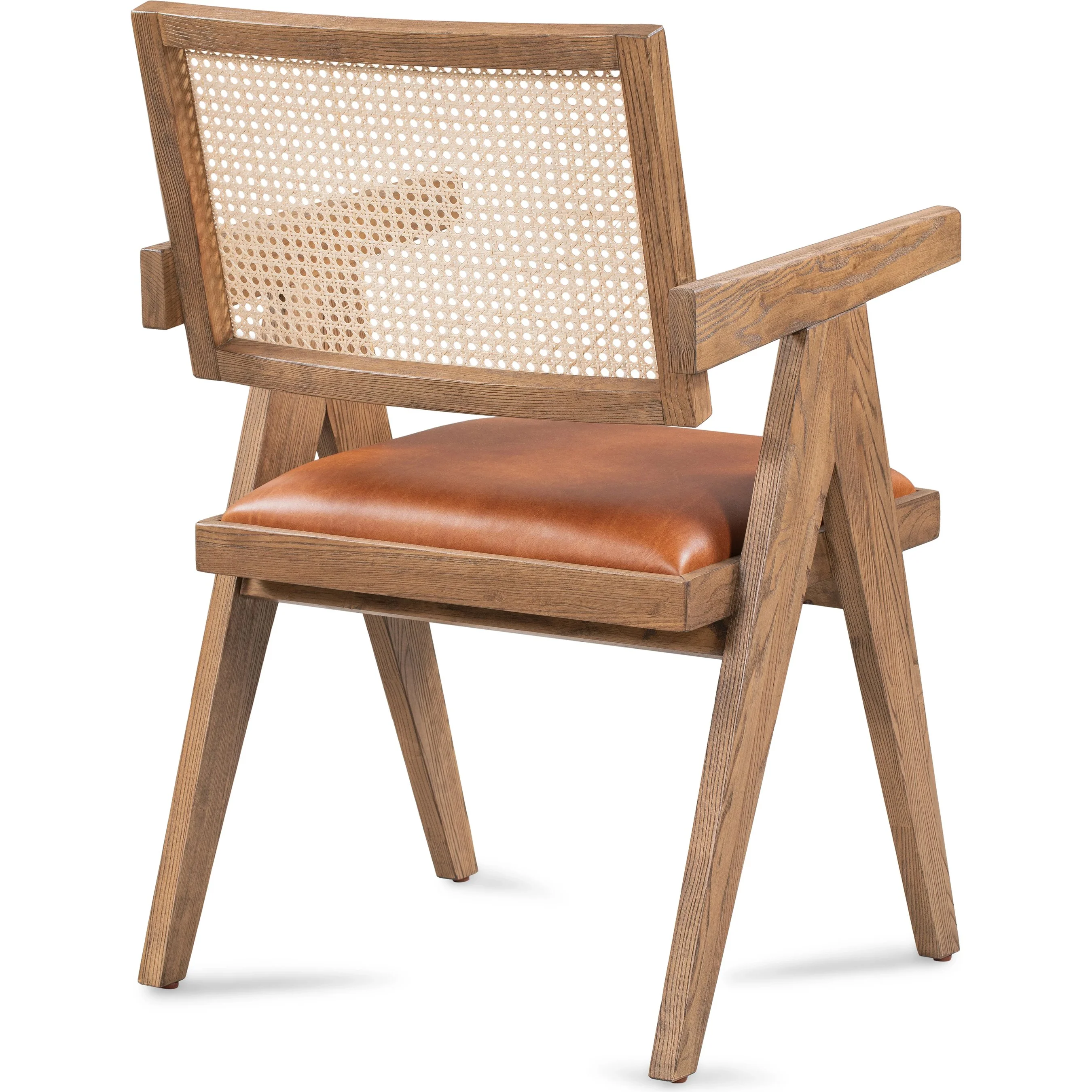 Douglas Top-Grain Leather & Rattan Dining Chair - Image 3