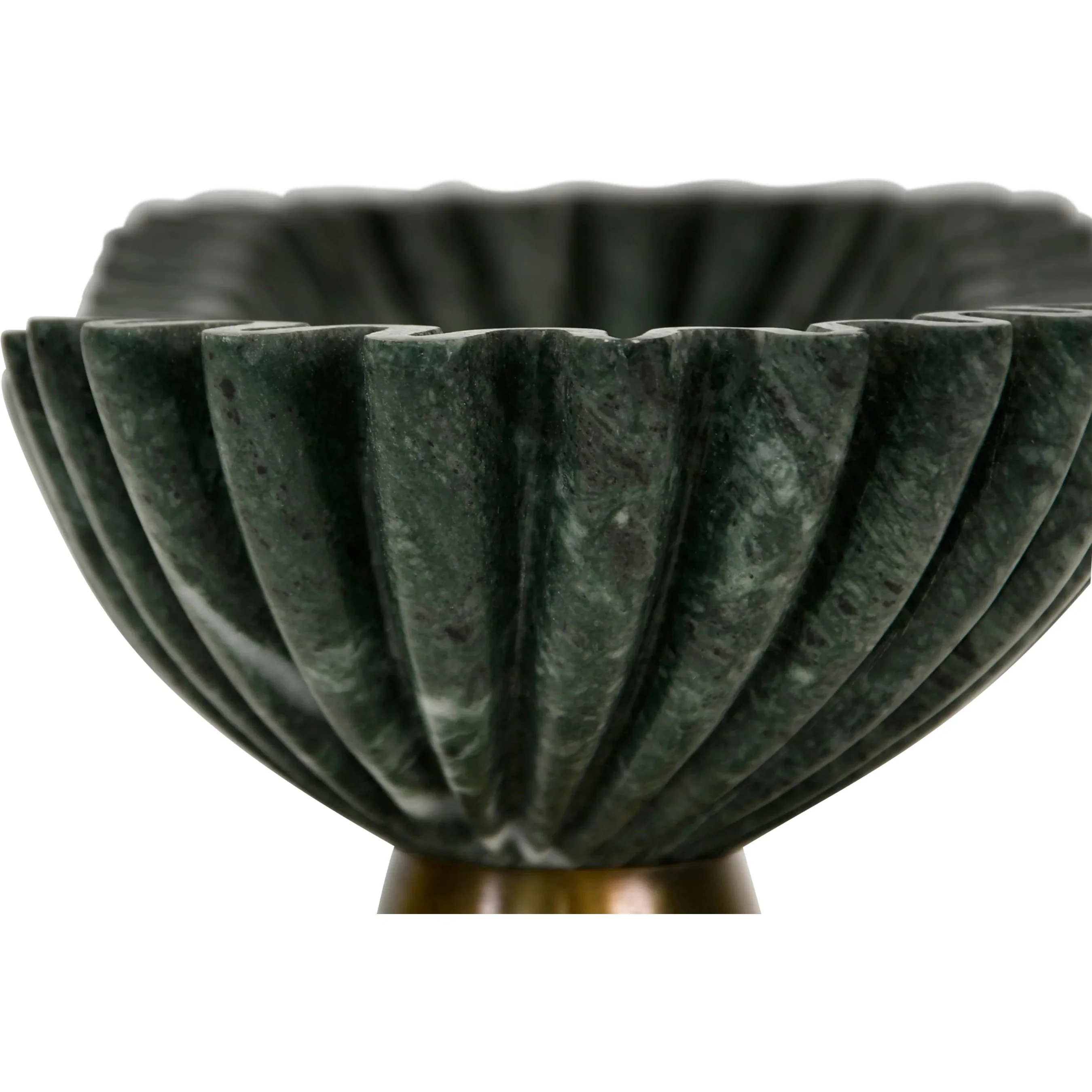Drago Oval Fluted Green Marble Bowl - Image 6