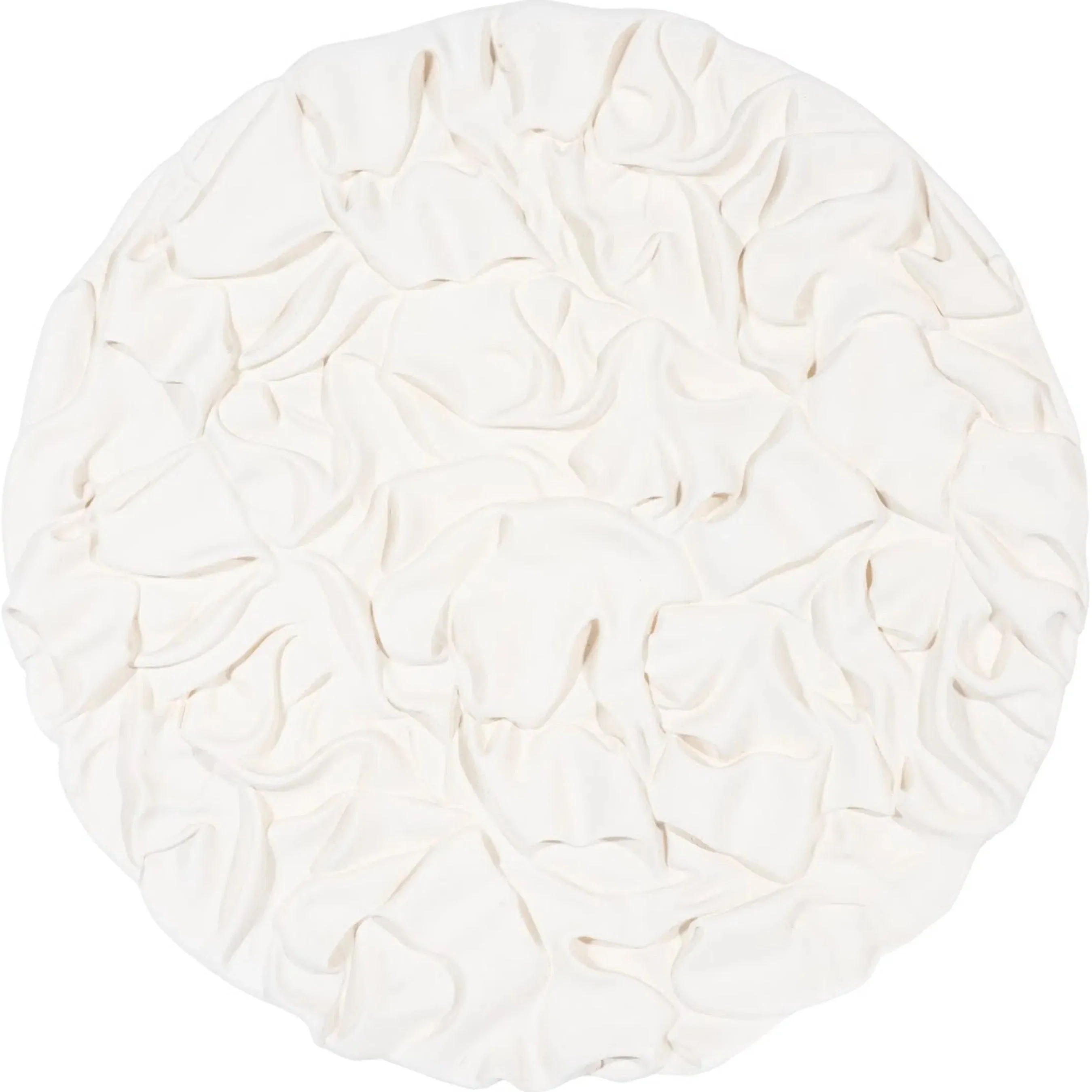 Drape Round Wall Art, White Stone