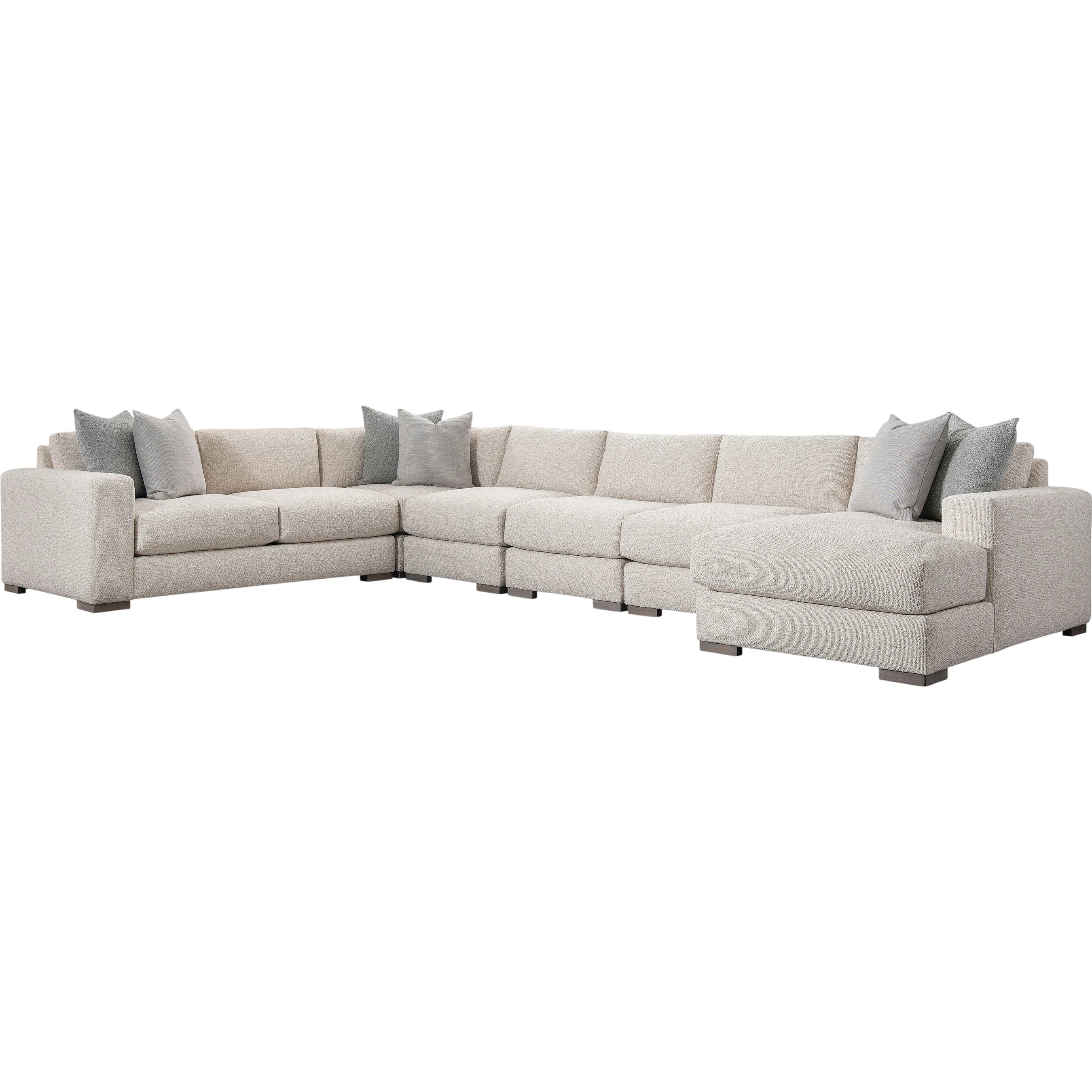 Drew 6-PIECE Right Facing Fabric Sectional