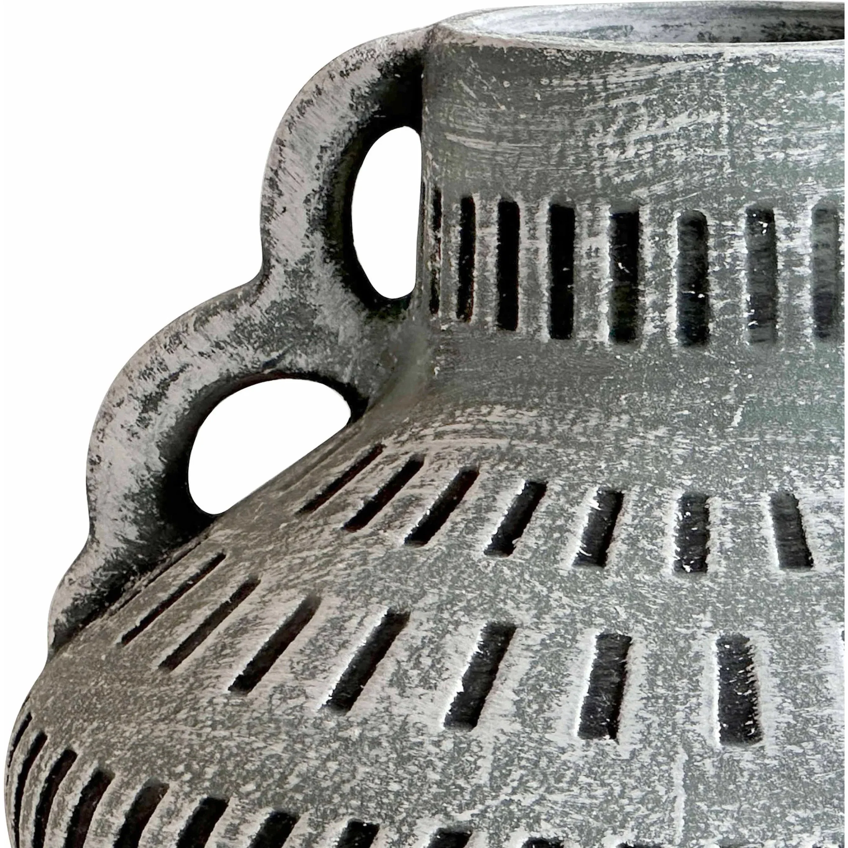 Earthenware Aztec Wide Flower Vase - Image 2
