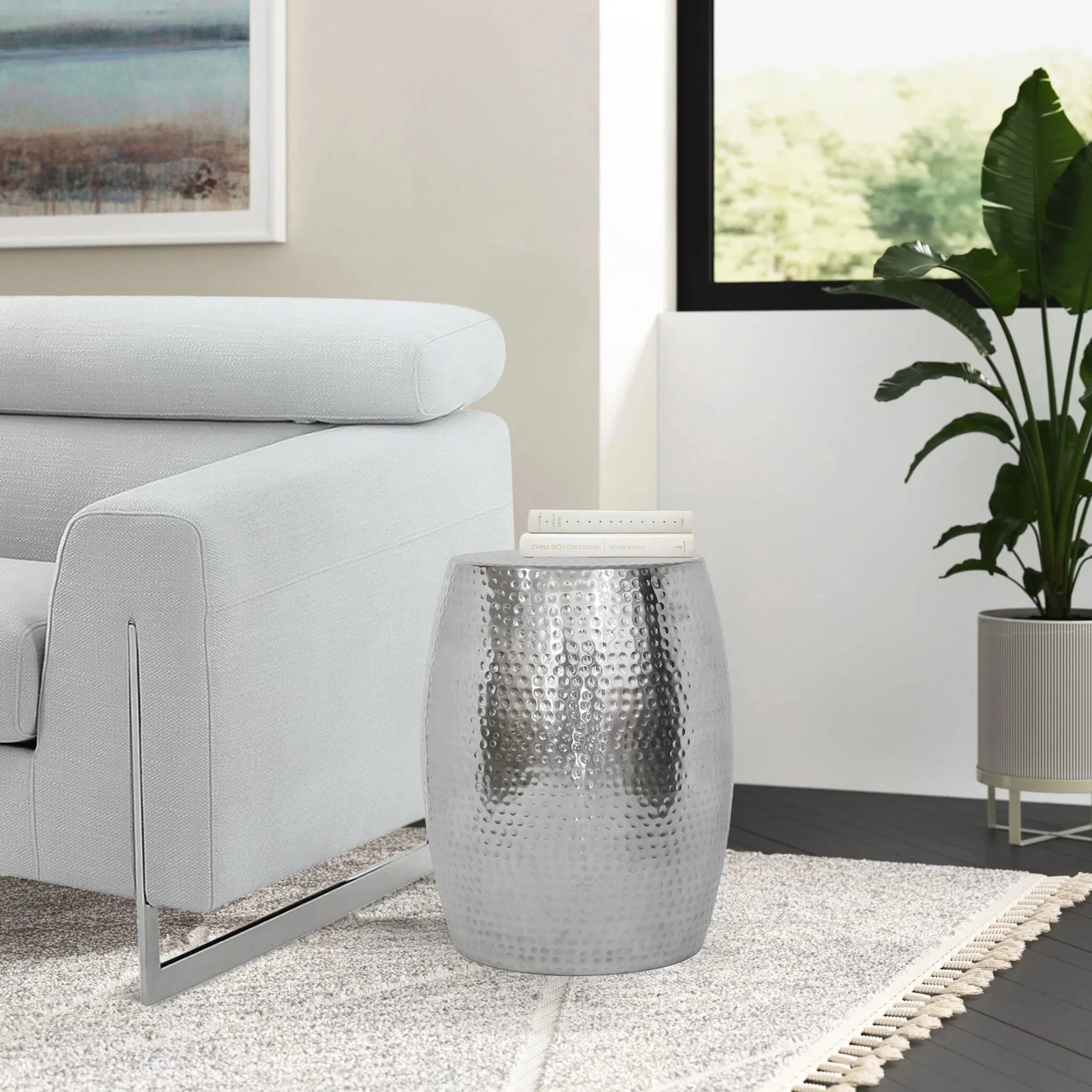 Eclipse Handforged Metal Side Table Hammered Shiny Finish - PGI-3378 - Image 6