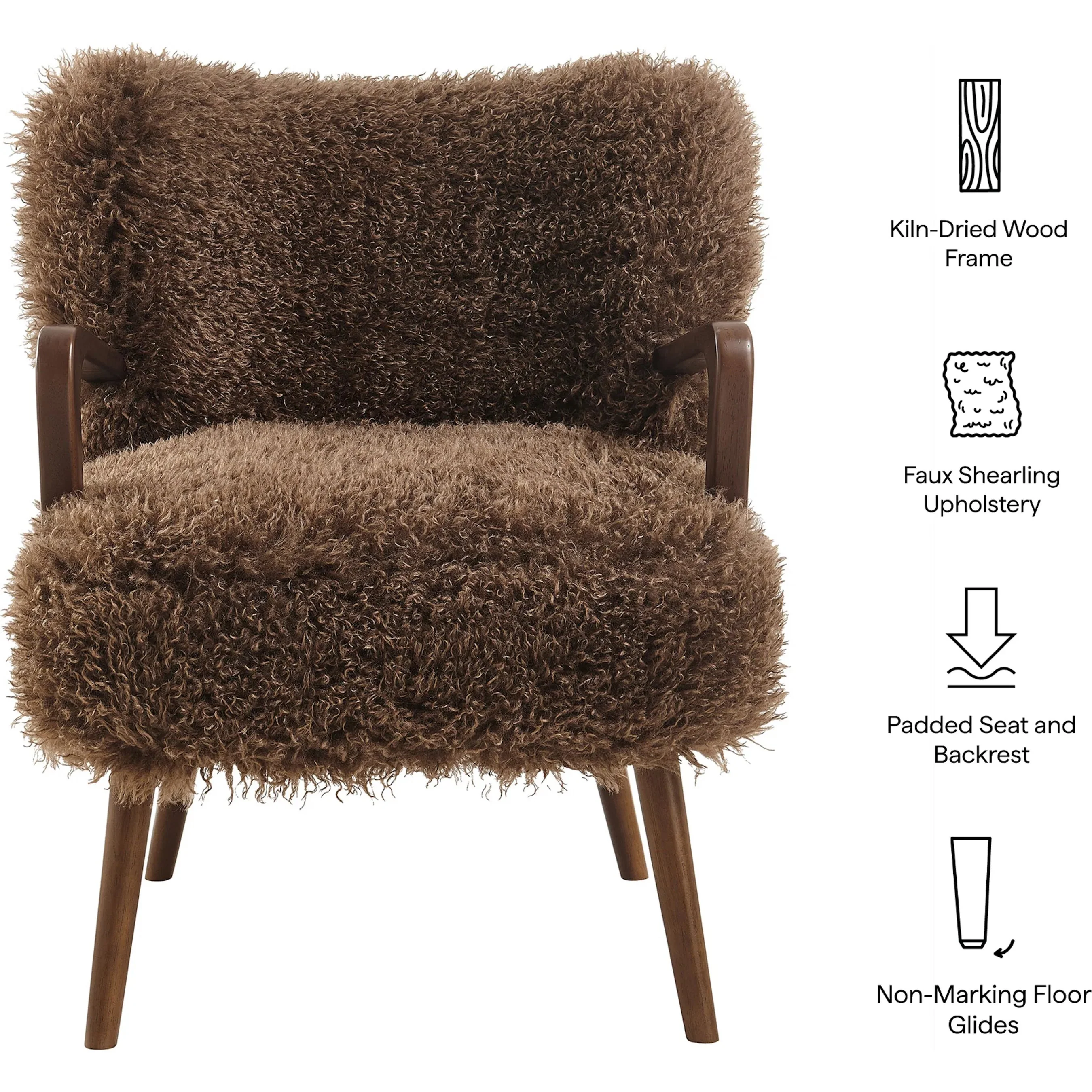 Edgar Faux Shearling Accent Armchair - Image 3