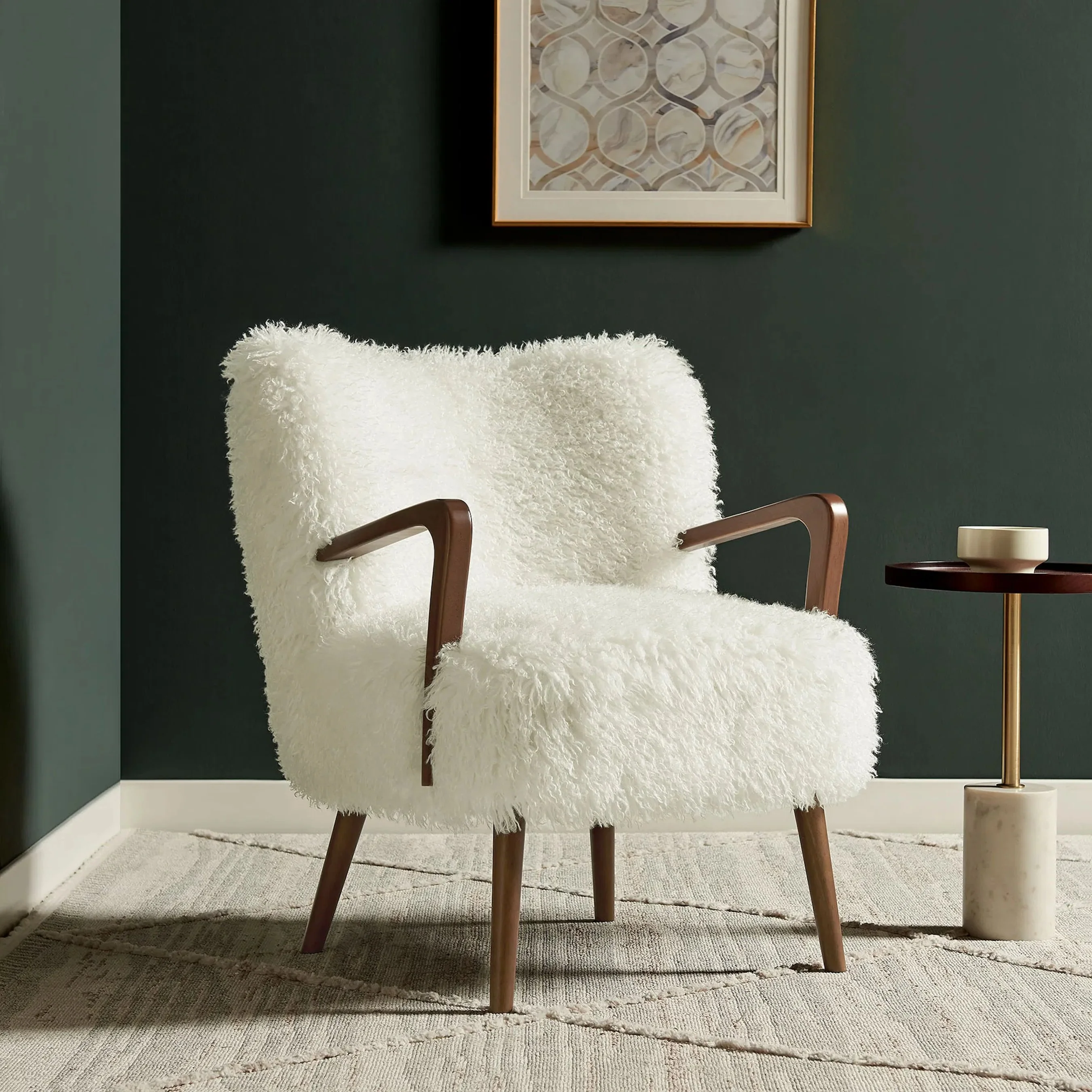 Edgar Faux Shearling Accent Armchair - Image 6